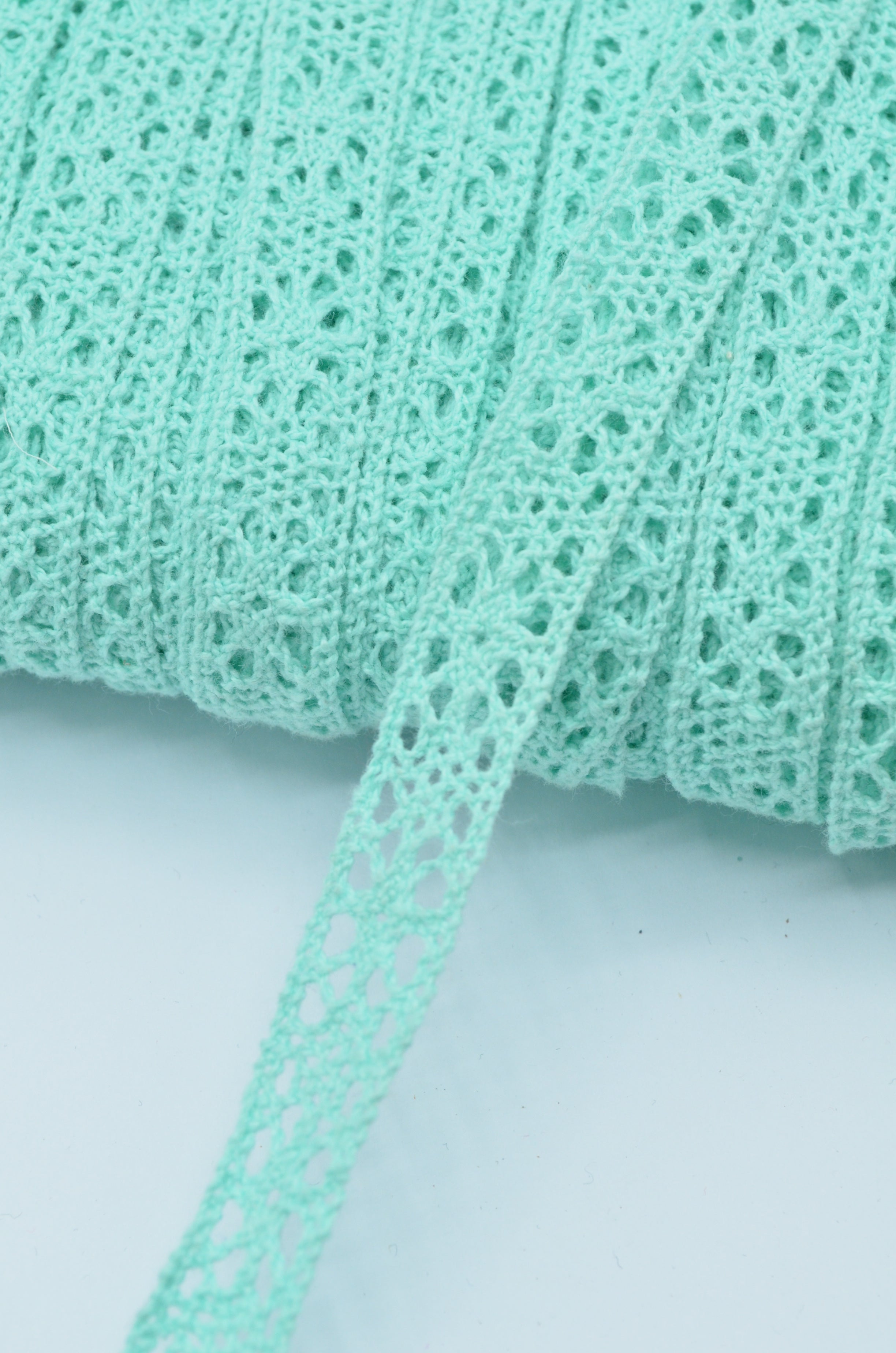 Dantela De Bumbac 1.50cm, Verde Menta