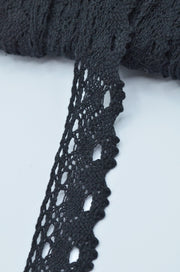 Dantela De Bumbac 3cm, Negru