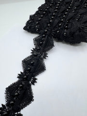 Pasmanterie Cu Margele 5cm - Negru