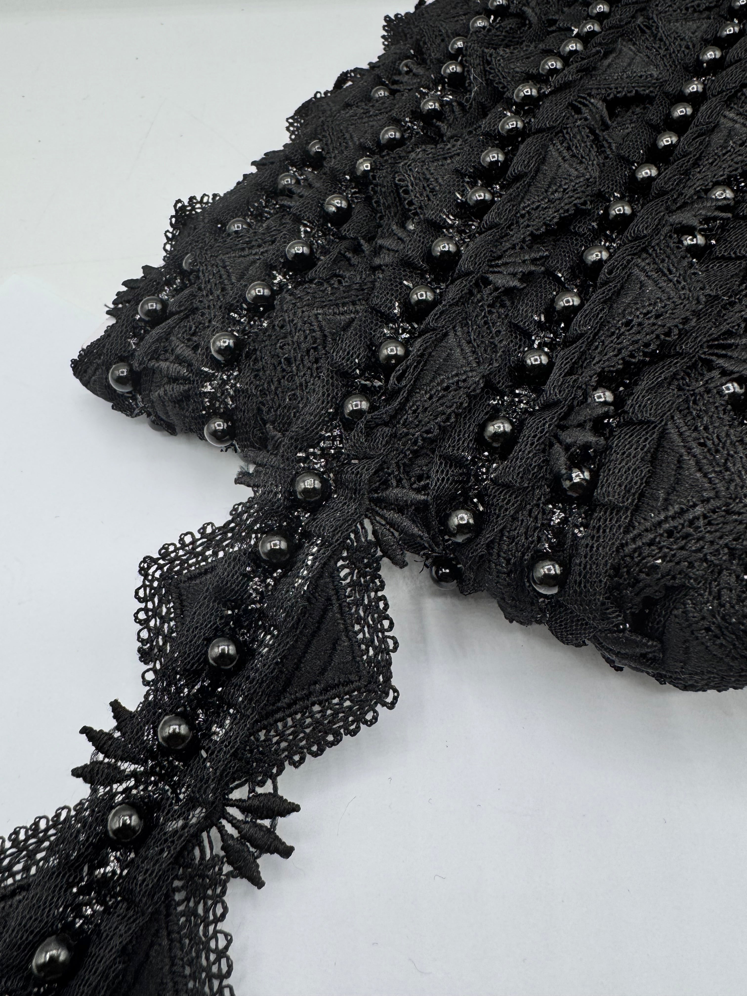 Pasmanterie Cu Margele 5cm - Negru