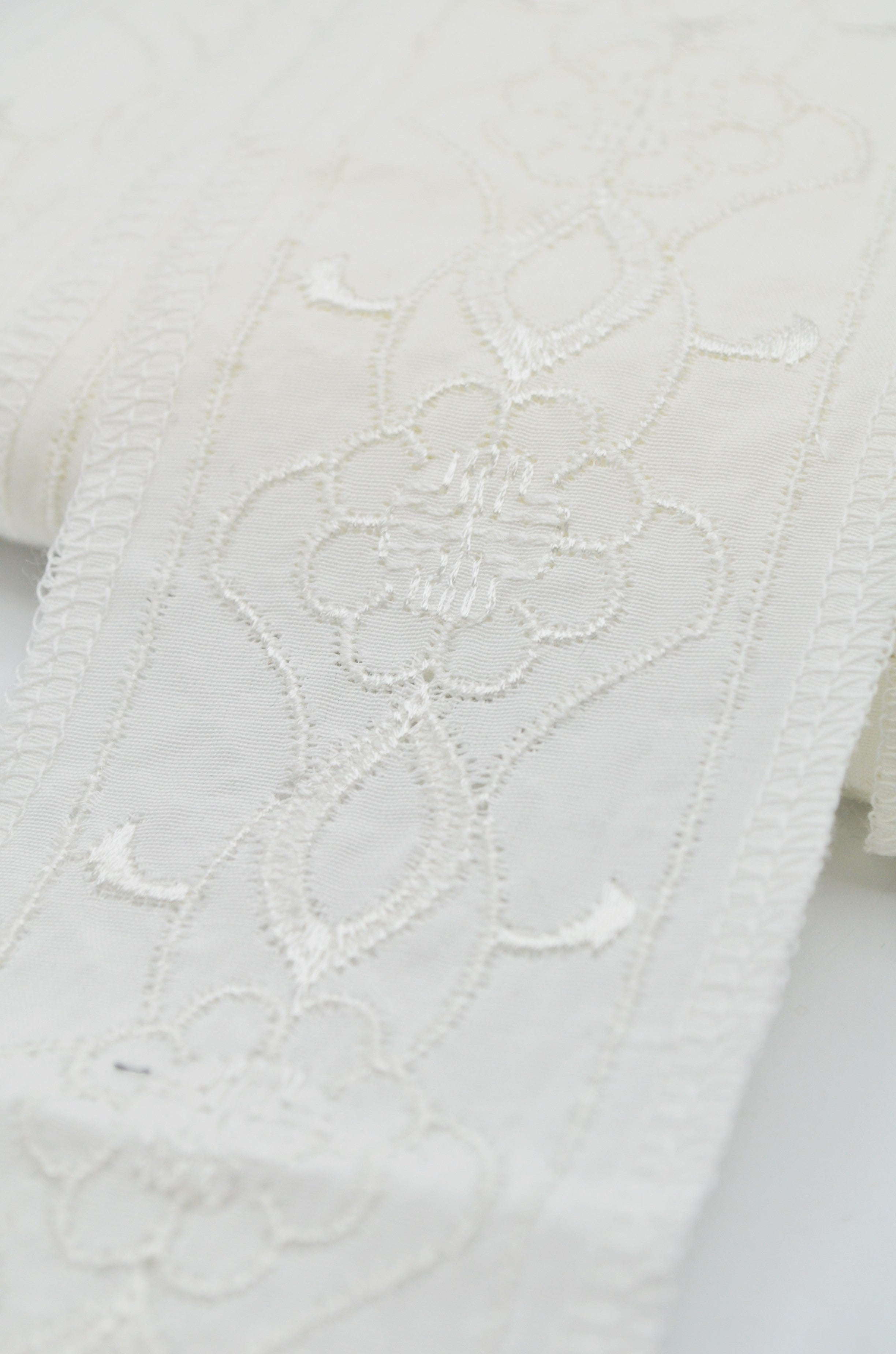 Banda Brodata De Bumbac, 60mm, Ivoire