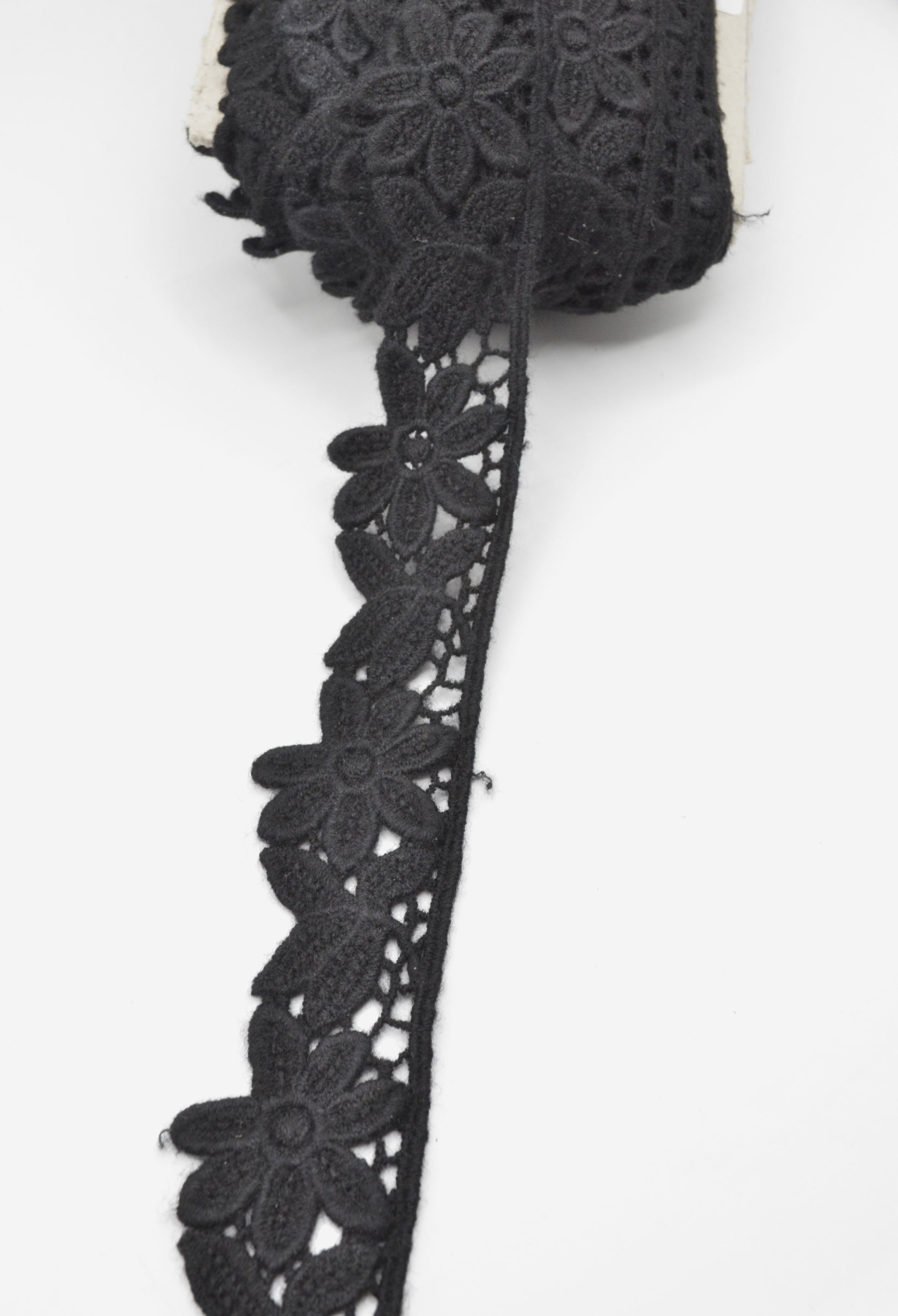 Dantela De Lana 100%, 50mm, Negru