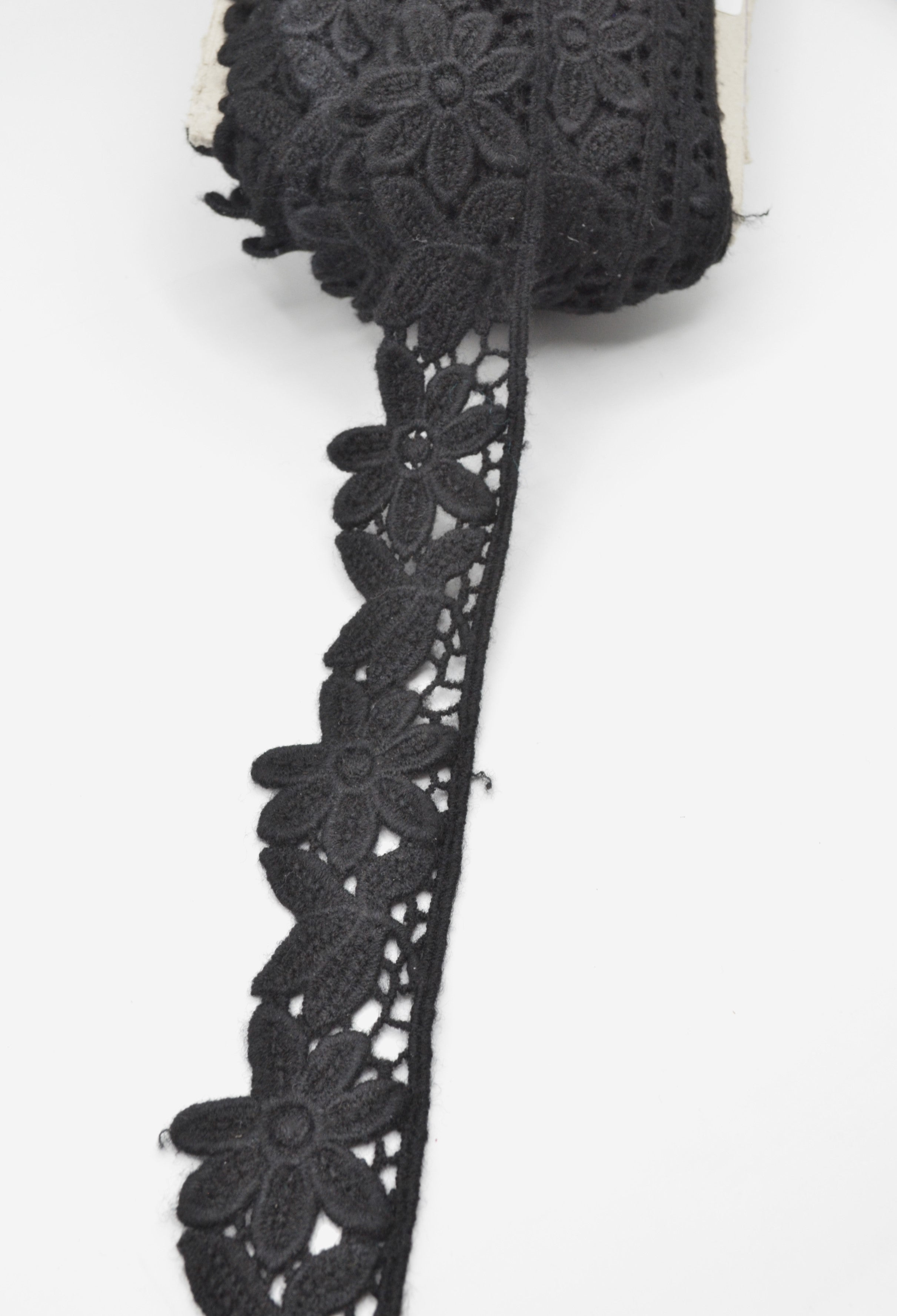 Dantela De Lana 100%, 50mm, Negru
