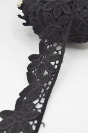 Dantela De Lana 100%, 50mm, Negru