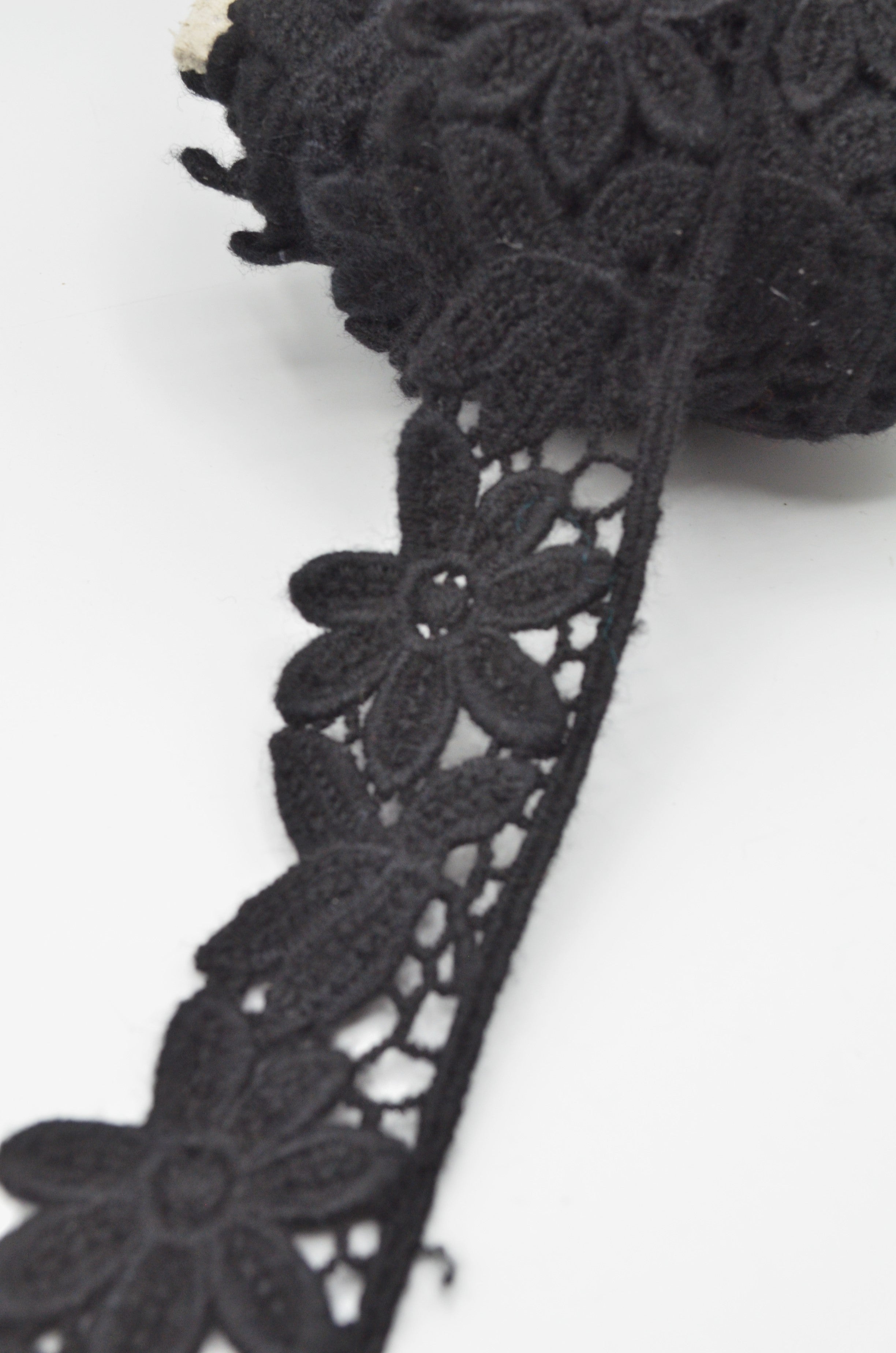 Dantela De Lana 100%, 50mm, Negru