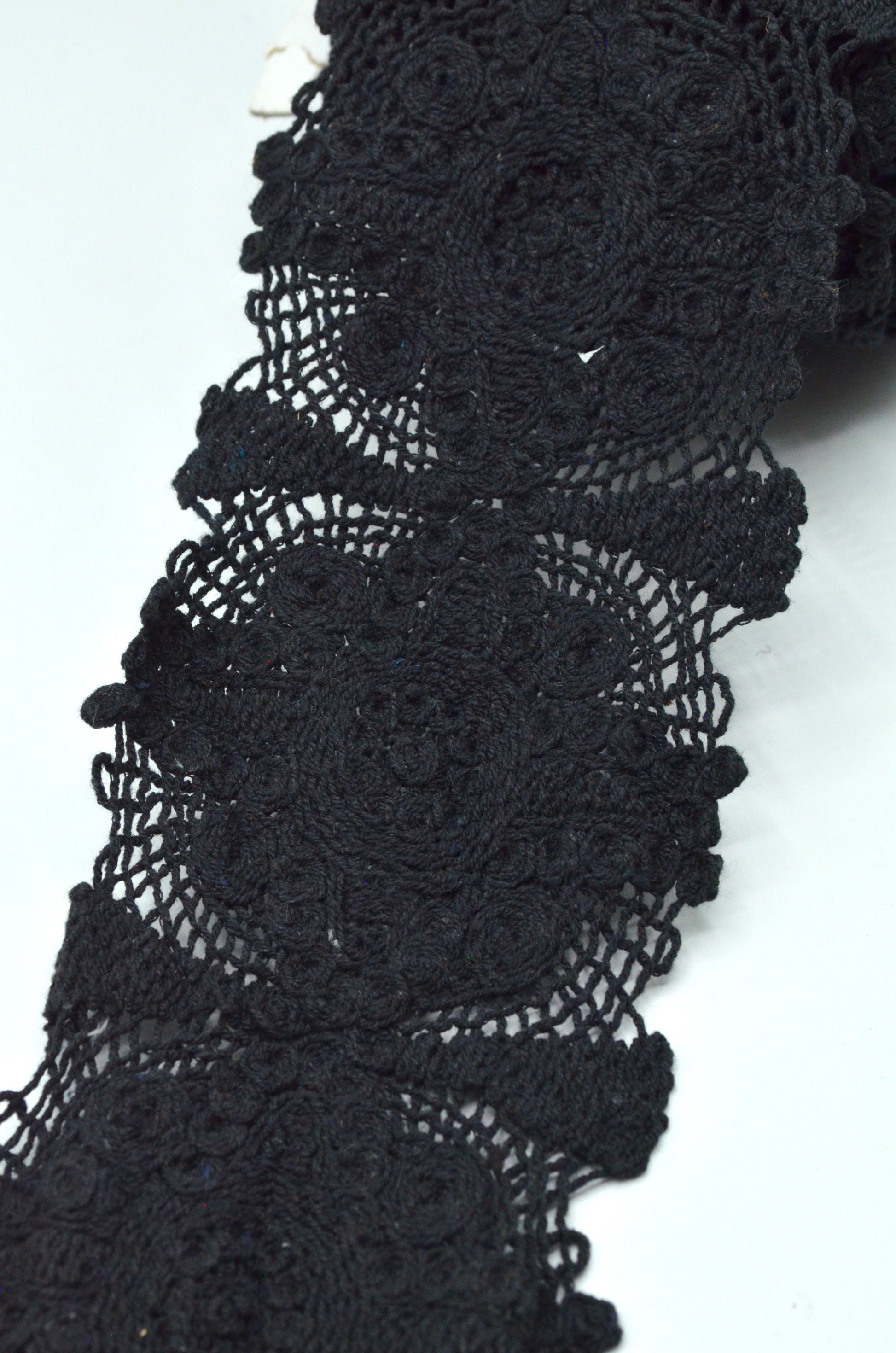 Dantela De Bumbac, 11cm, Negru