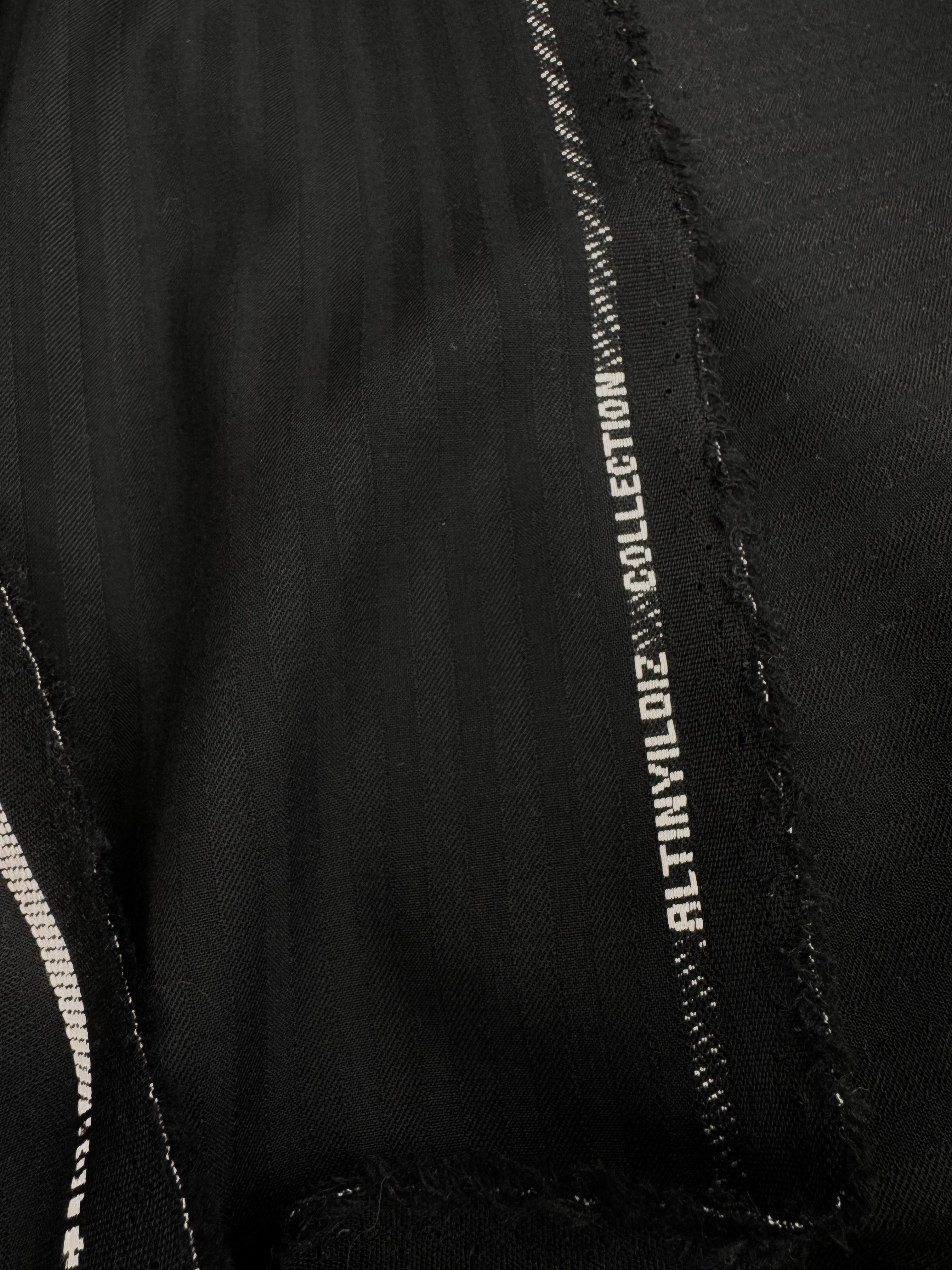 Stofă Tergal Din Lana Cu Elastan, Negru