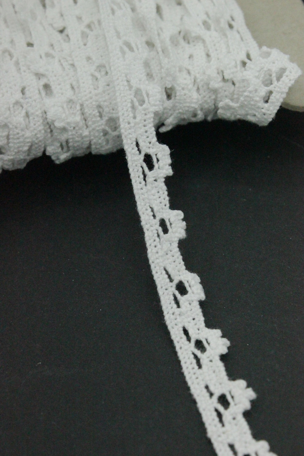 Dantela De Bumbac, 10mm, Alb