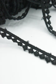 Dantela De Bumbac, 10mm, Negru