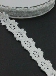 Dantela De Bumbac 15mm, Alb