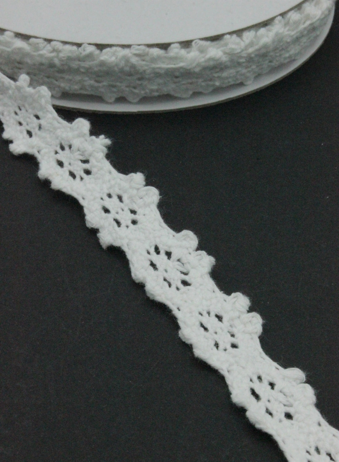 Dantela De Bumbac 15mm, Alb