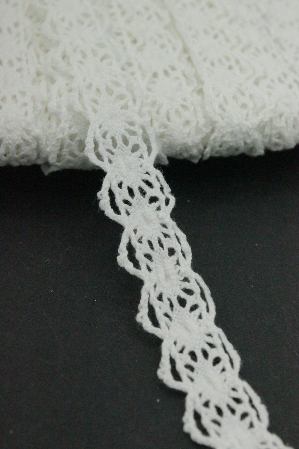 Dantela De Bumbac, 15mm, Alb