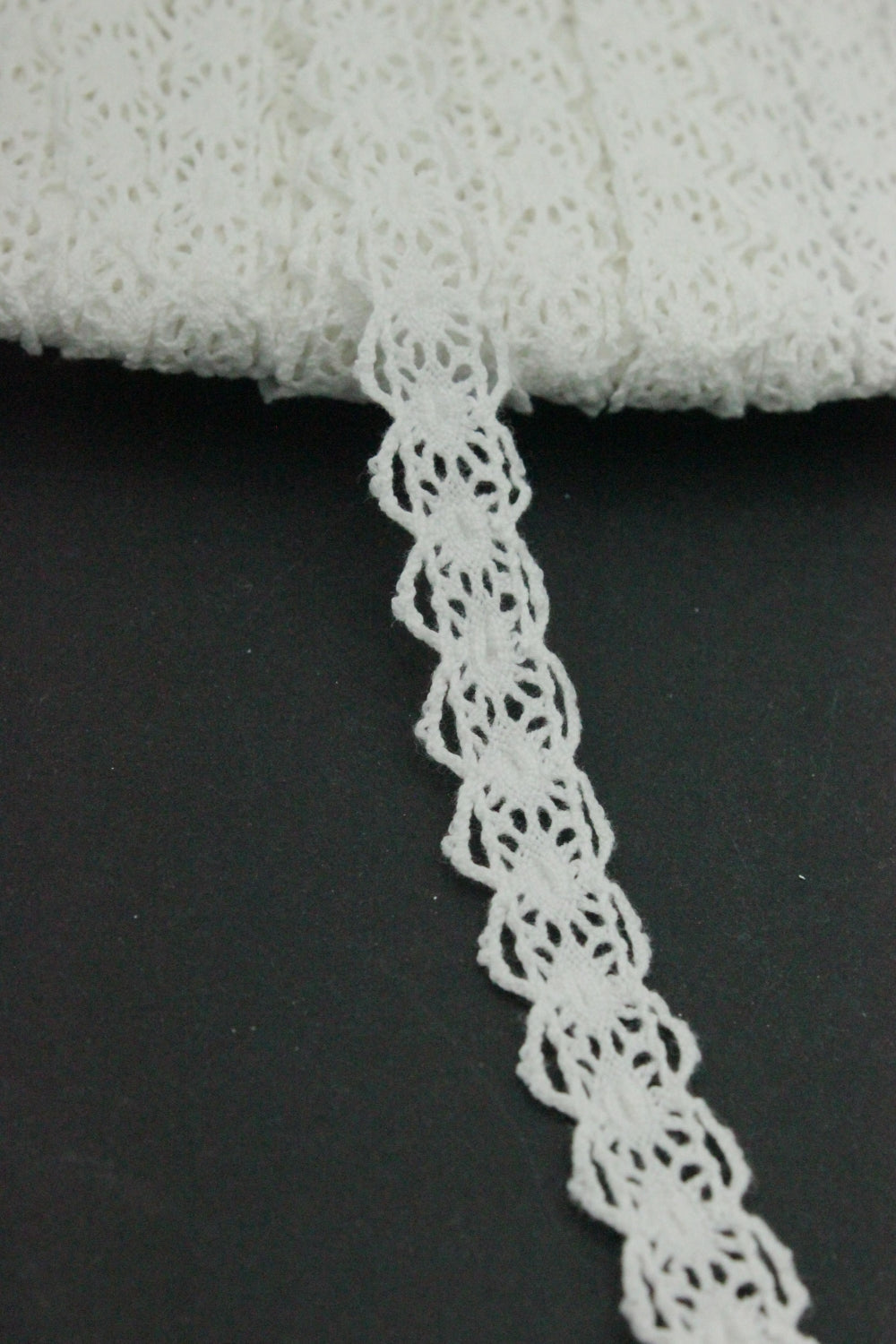 Dantela De Bumbac, 15mm, Alb