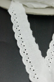 Dantela De Bumbac, 20mm, Alb