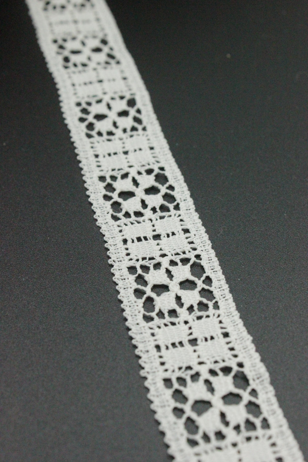 dantela de bumbac, 20mm, Crem