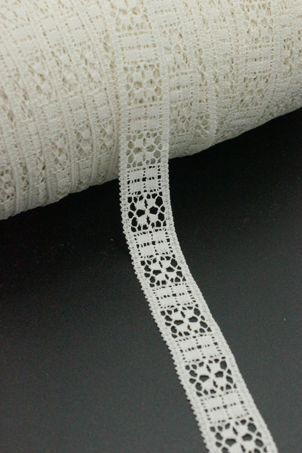 dantela de bumbac, 20mm, Crem