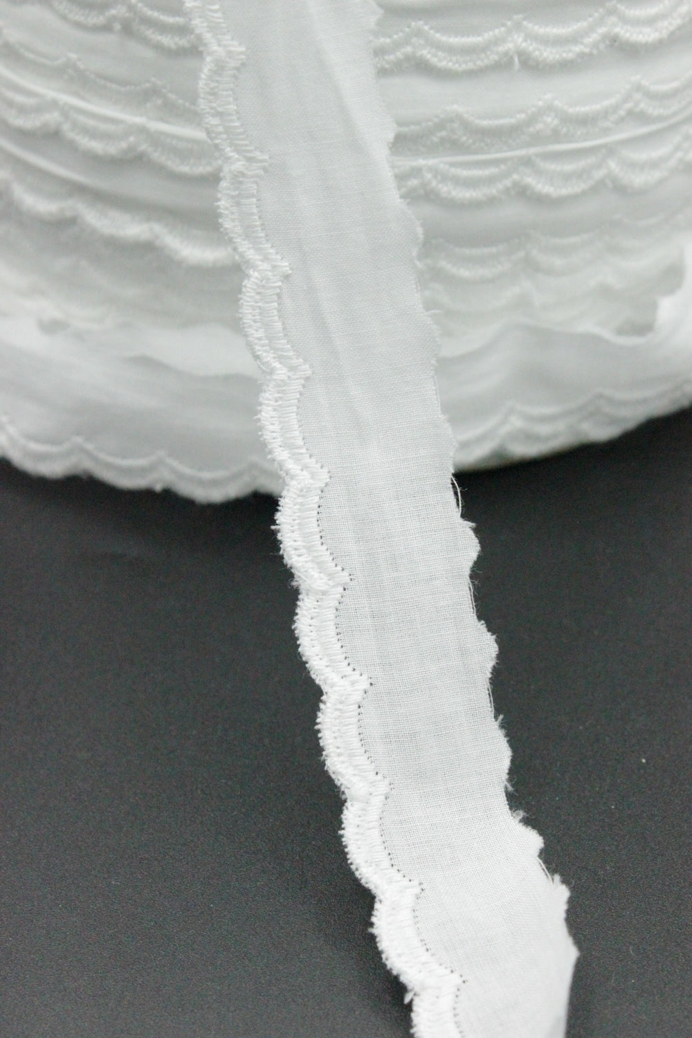 Dantela De Bumbac, 25mm, Alb