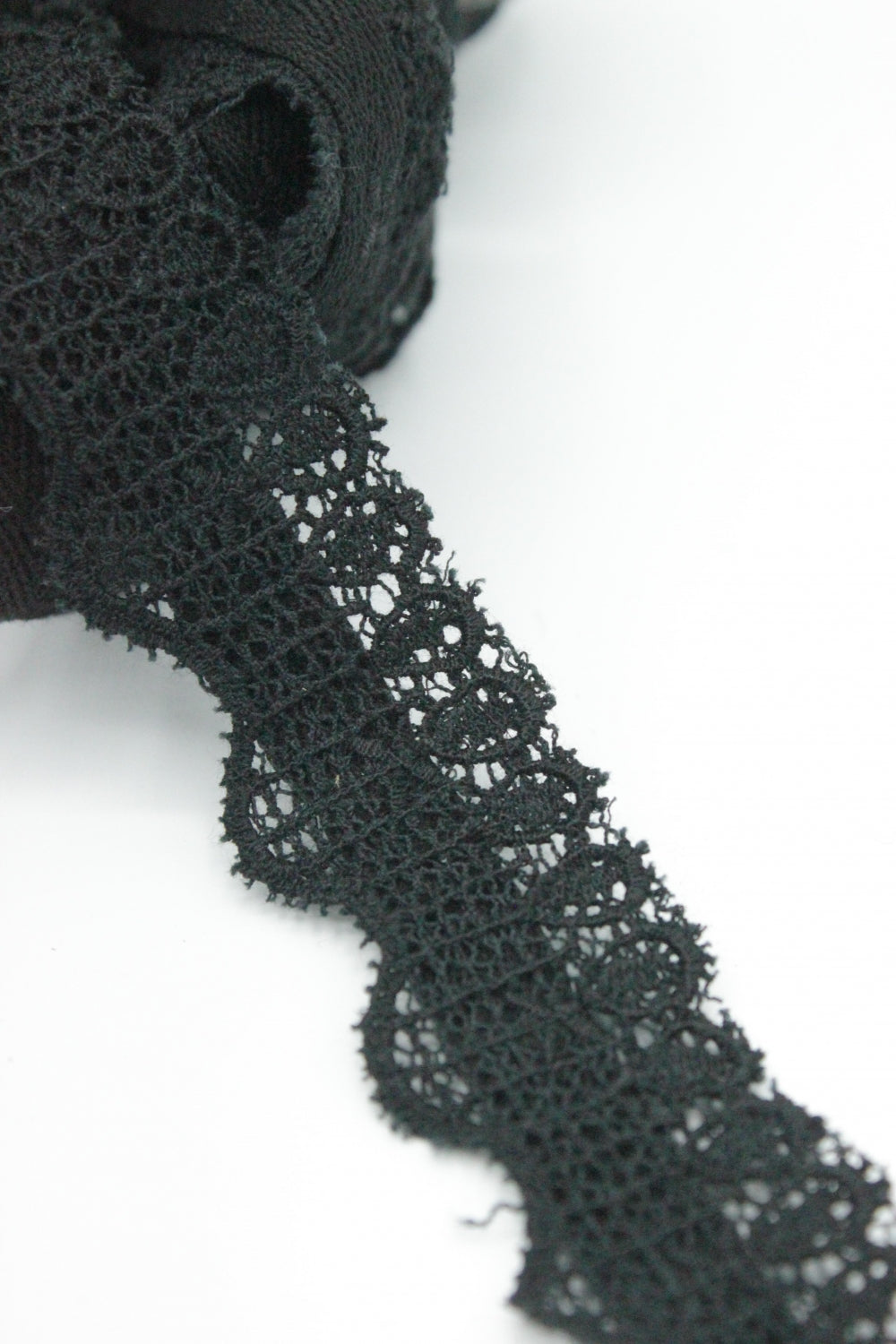 Dantela De Bumbac, 26mm, Negru