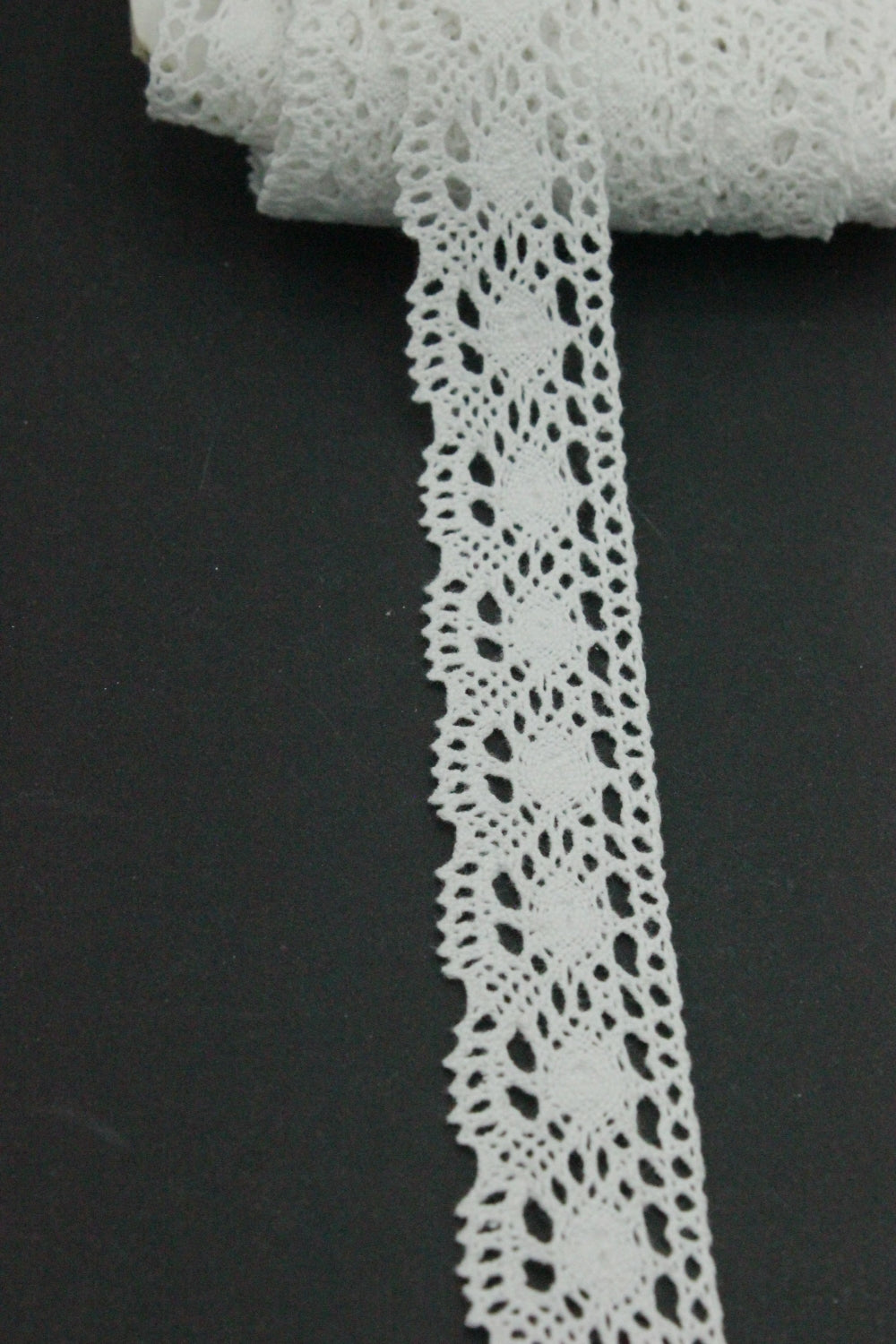 Dantela De Bumbac, 27mm, Alb