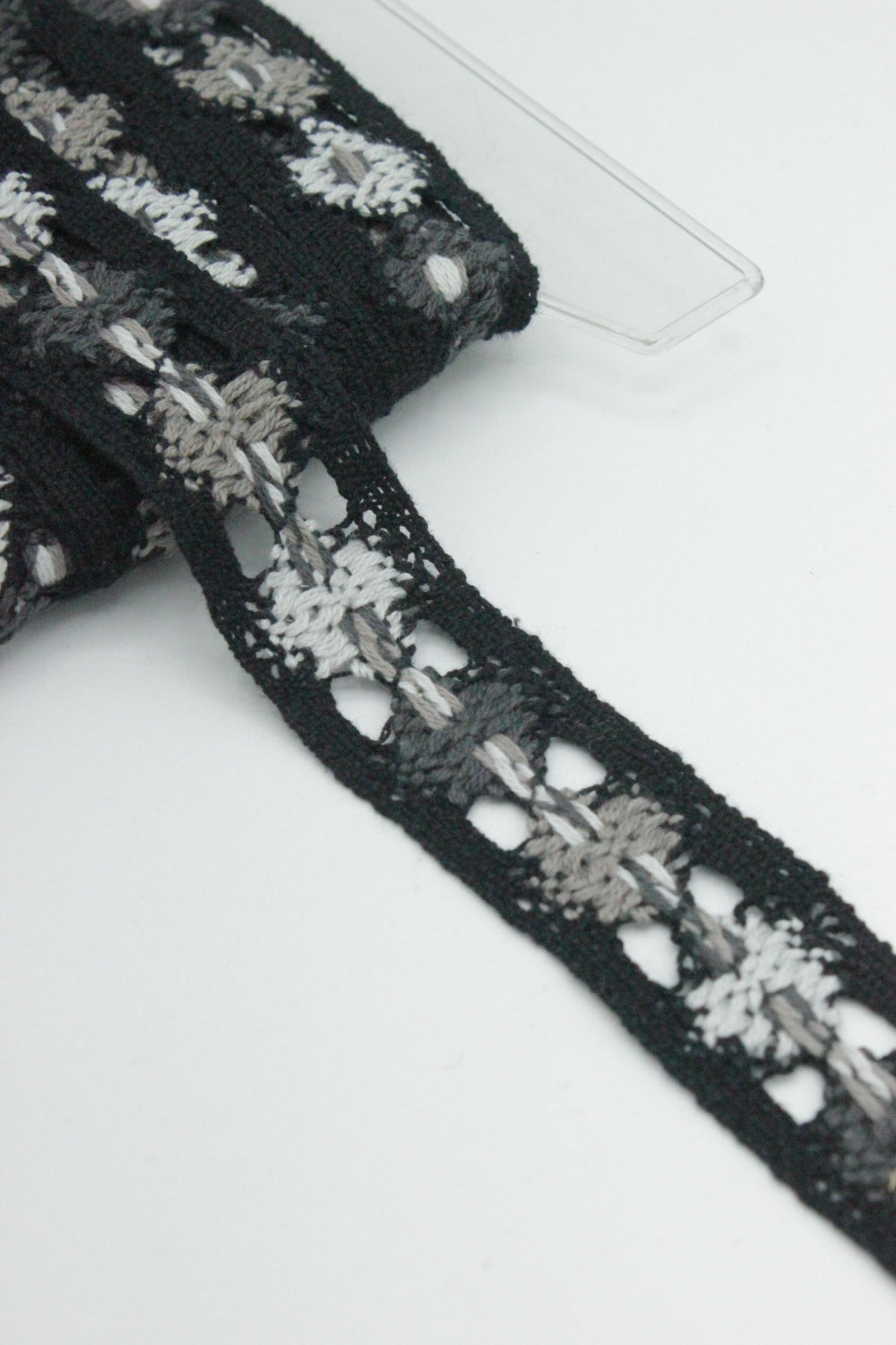 Dantela De Bumbac, 32mm, Negru