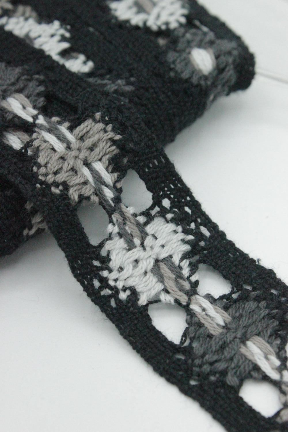 Dantela De Bumbac, 32mm, Negru