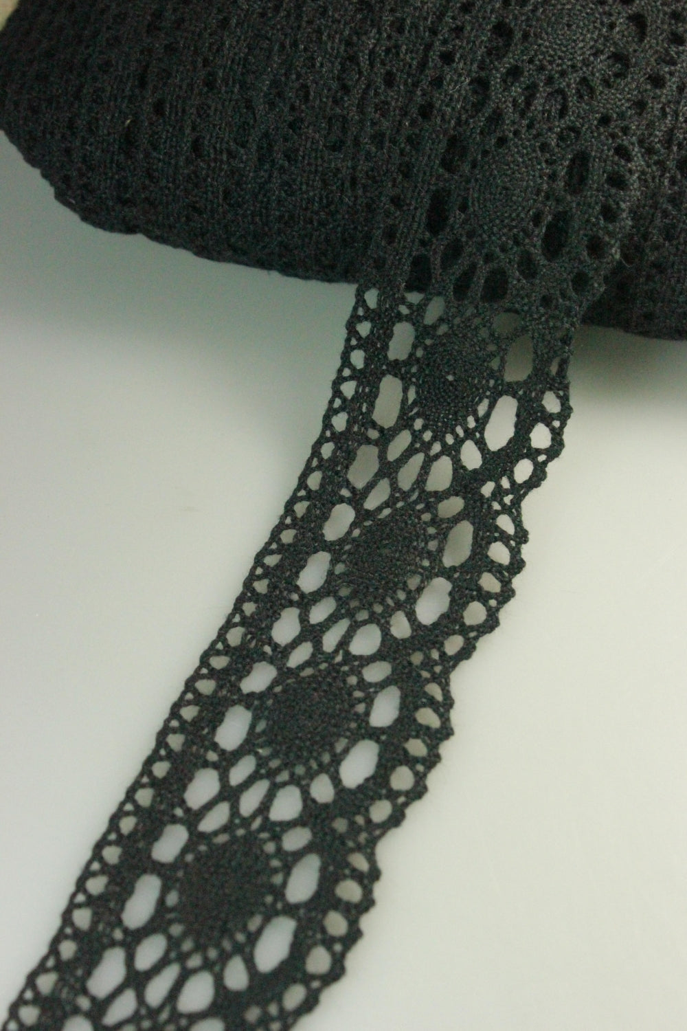 Dantela De Bumbac, 40mm, Negru