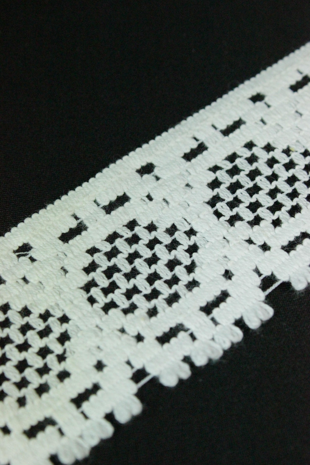 Dantela De Bumbac 50mm, Alb