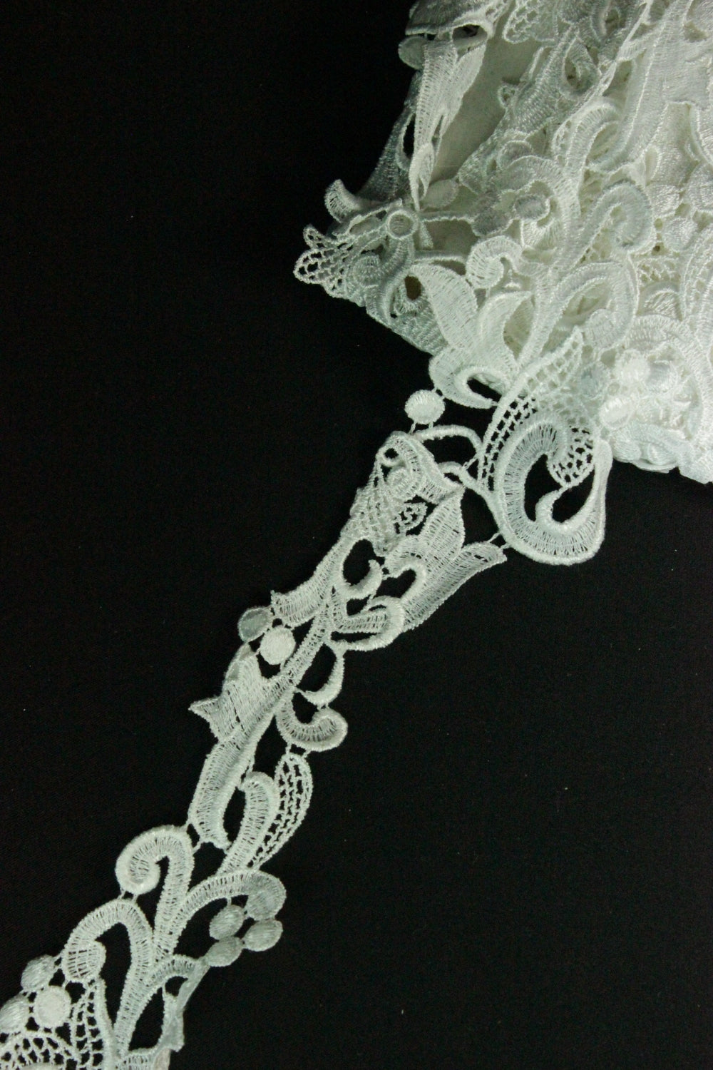 Dantela De Bumbac 70mm, Alb