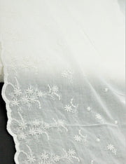 Dantela Din Batist De Bumbac Brodat, 27cm, Ivoire