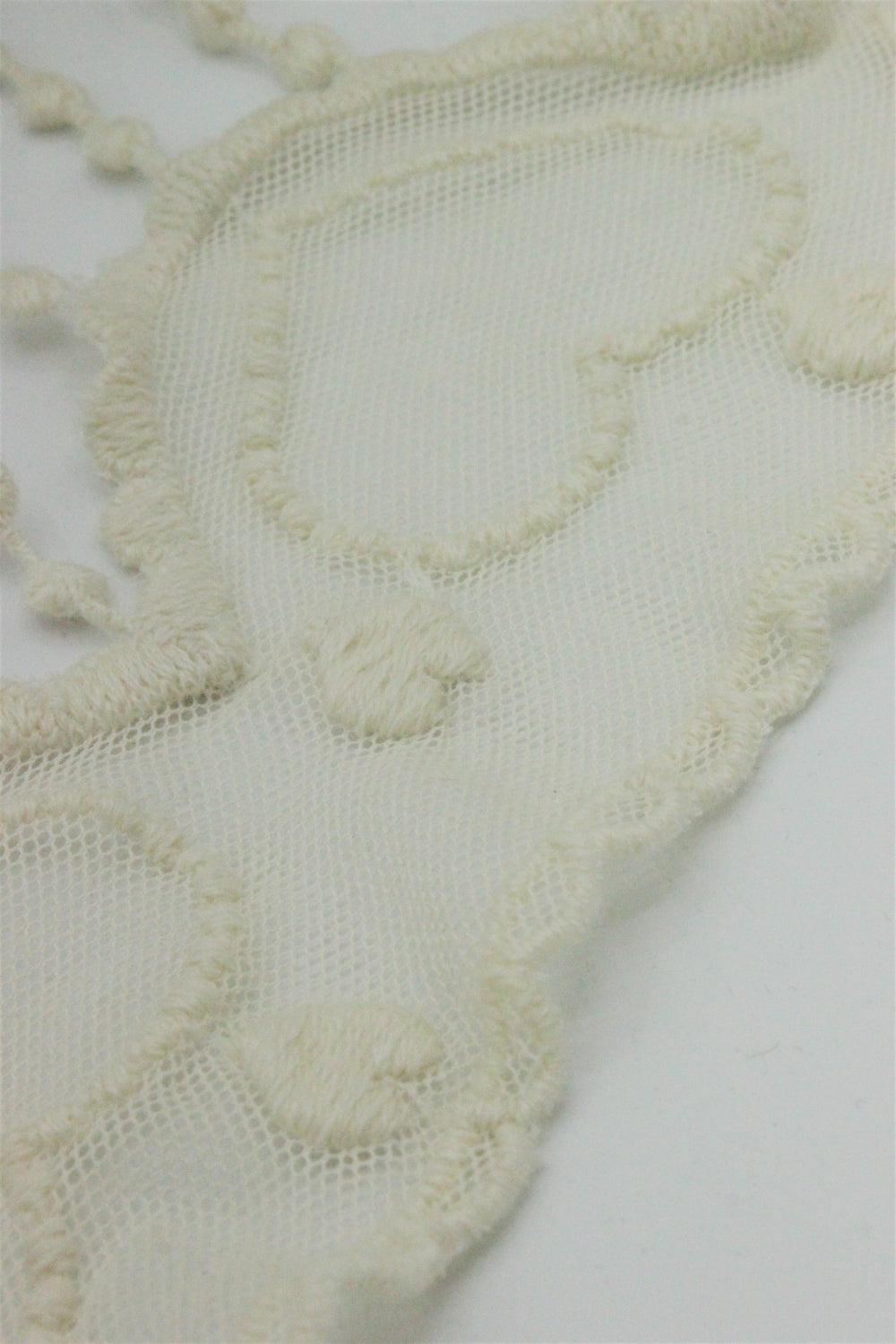 Dantela Din Tull De Bumbac Brodat, 16cm, Bej