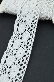 Dantela De Bumbac 5cm, Alb