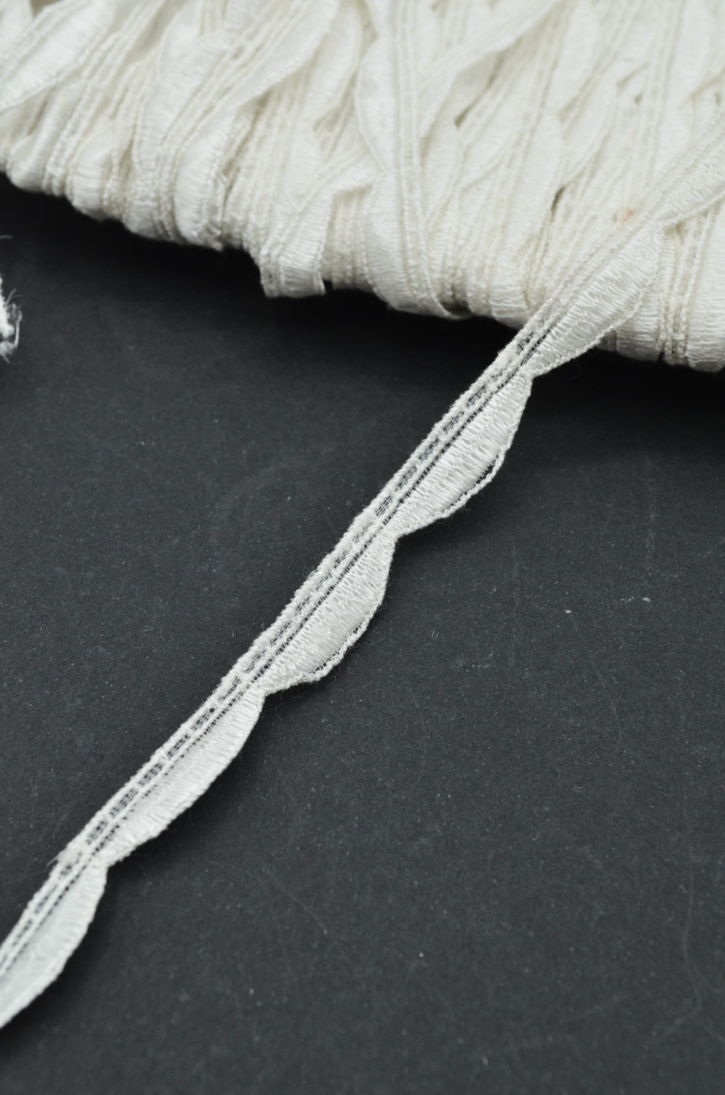 Dantela De Bumbac 8mm, Alb