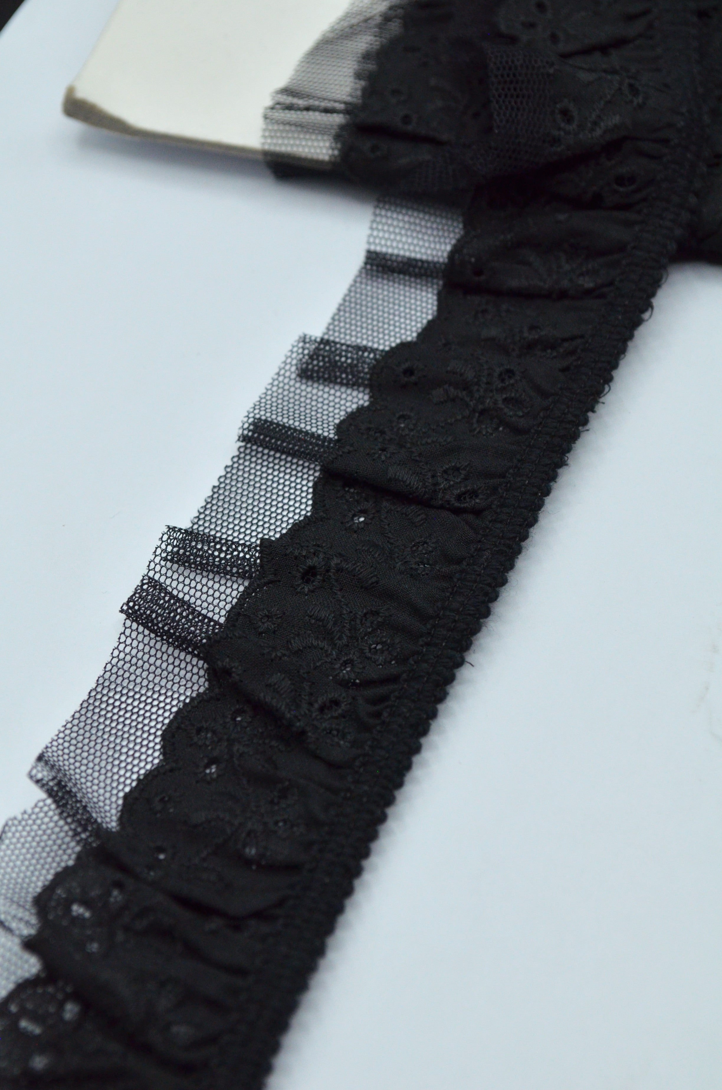 Volan Din Dantela De Bumbac Si Tull, 45mm