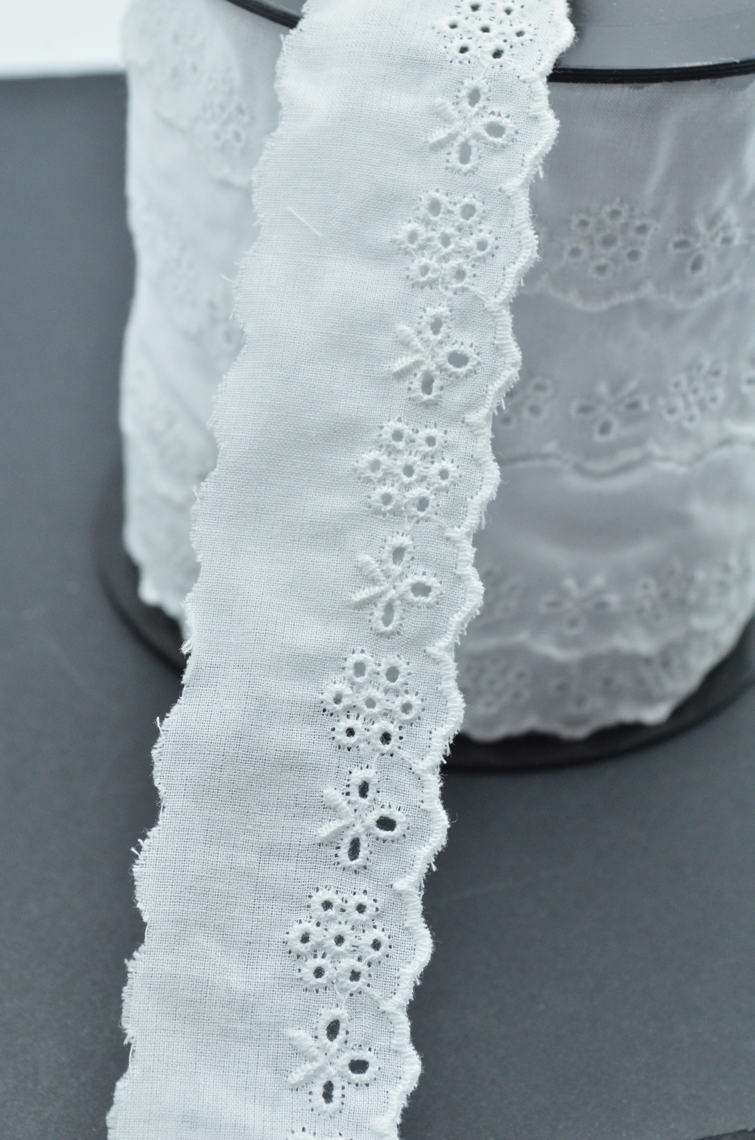 Dantela De Bumbac 35mm, Alb