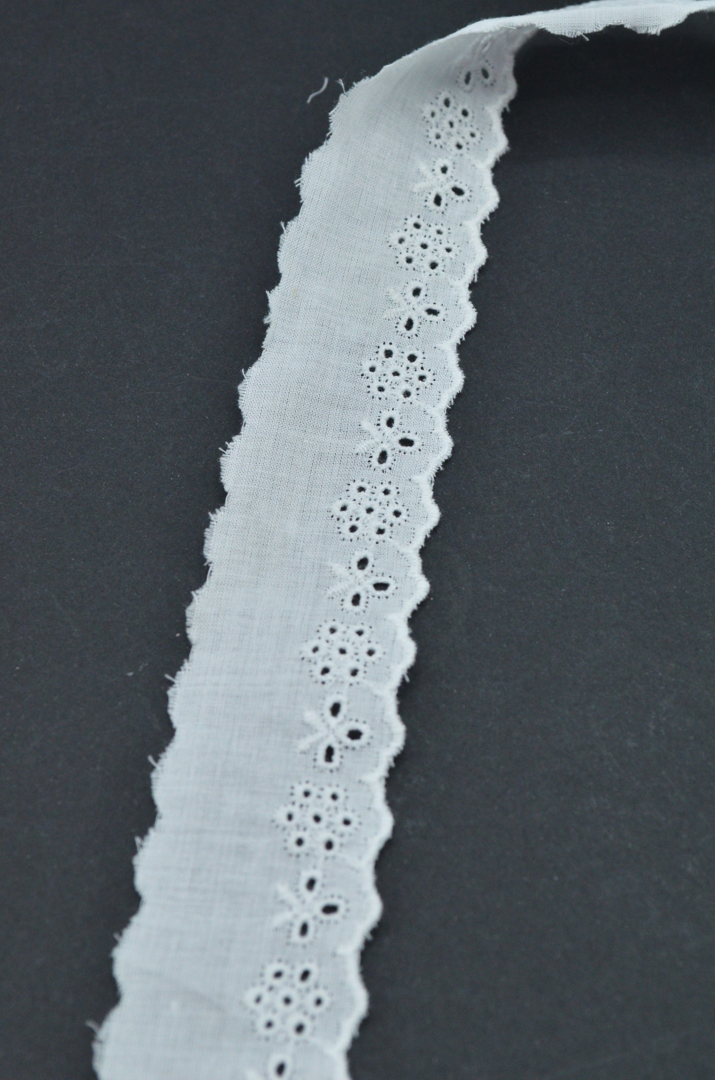 Dantela De Bumbac 35mm, Alb