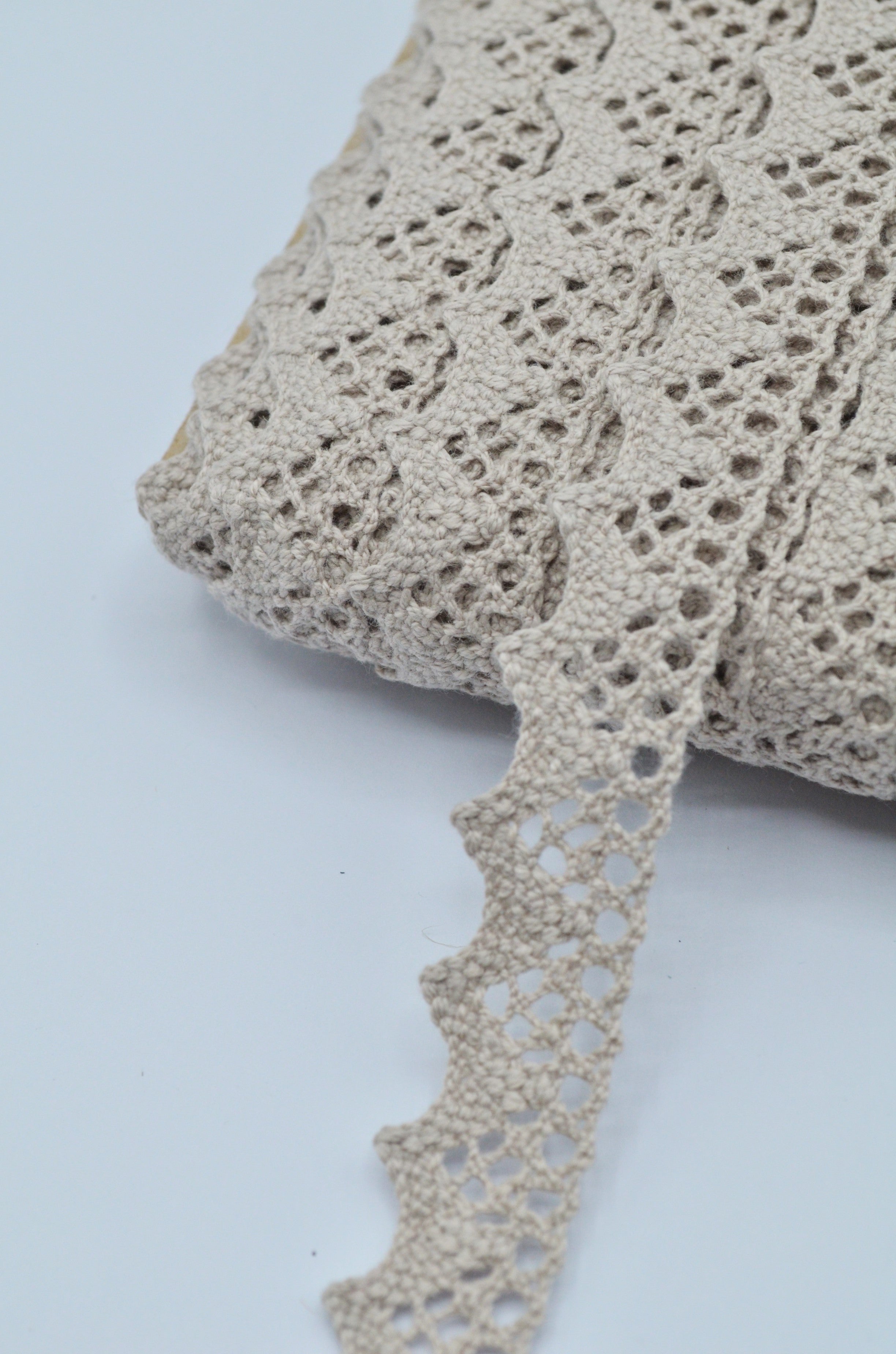 Dantela De Bumbac 17mm, Grej Deschis