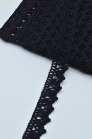 Dantela De Bumbac 22mm, Negru