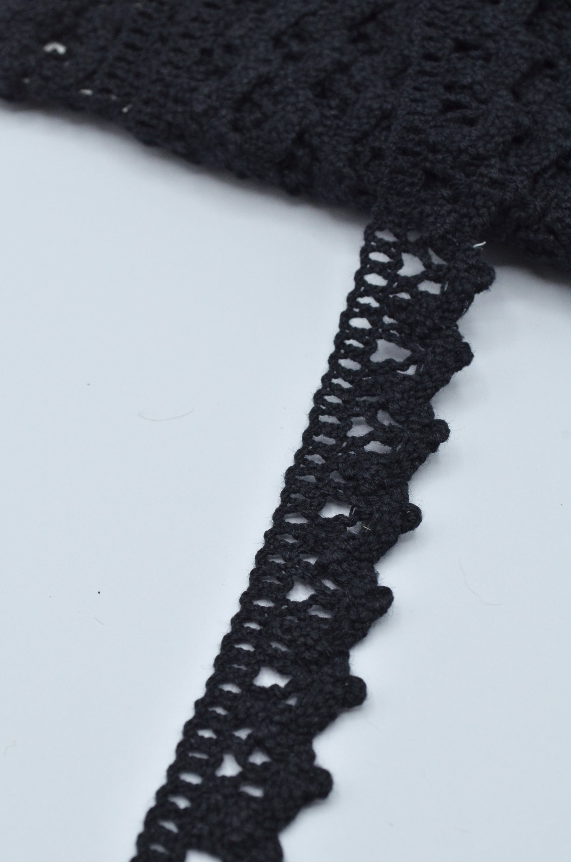 Dantela De Bumbac 22mm, Negru