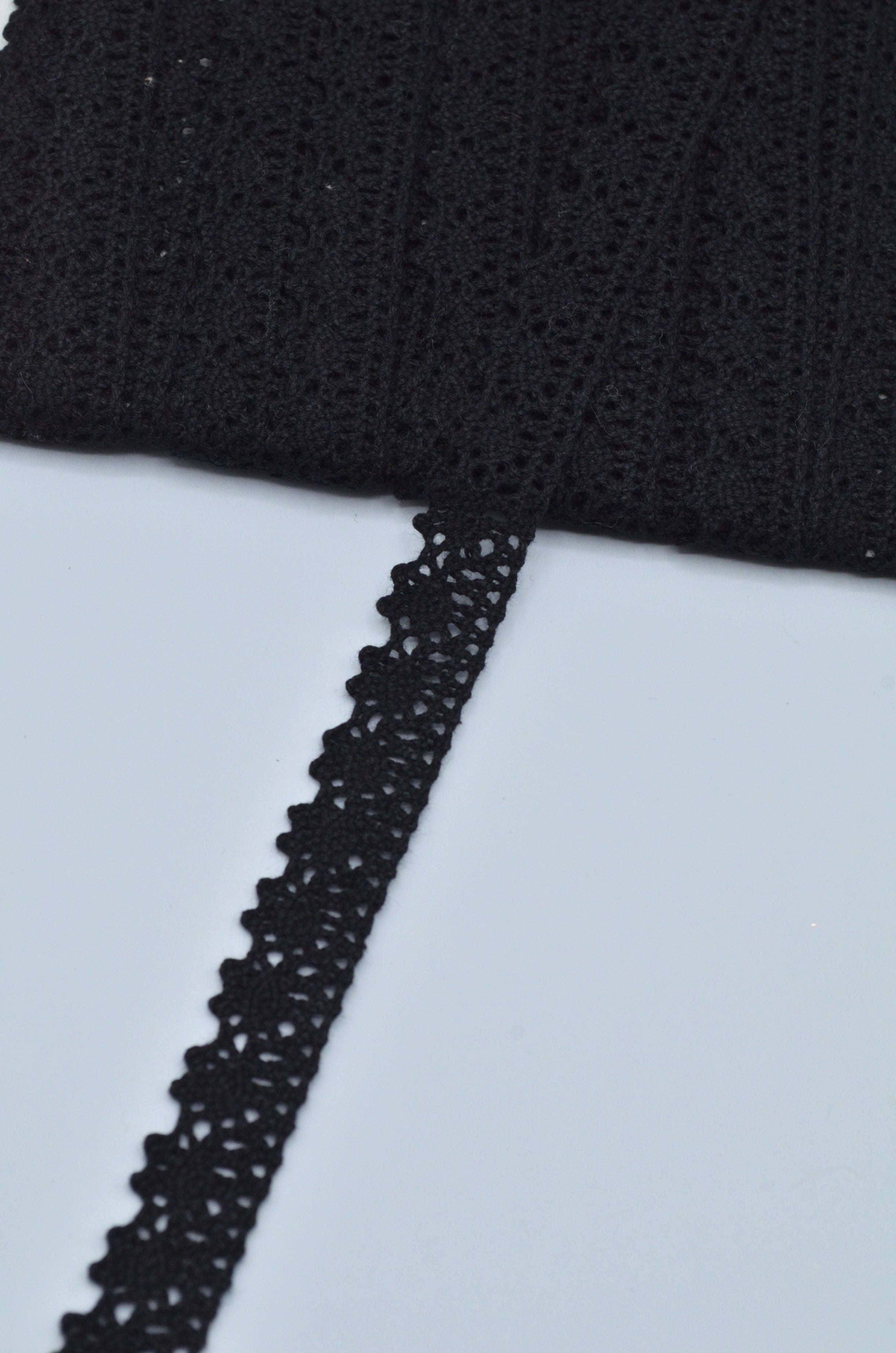 Dantela De Bumbac 16mm, Negru