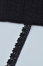 Dantela De Bumbac 16mm, Negru