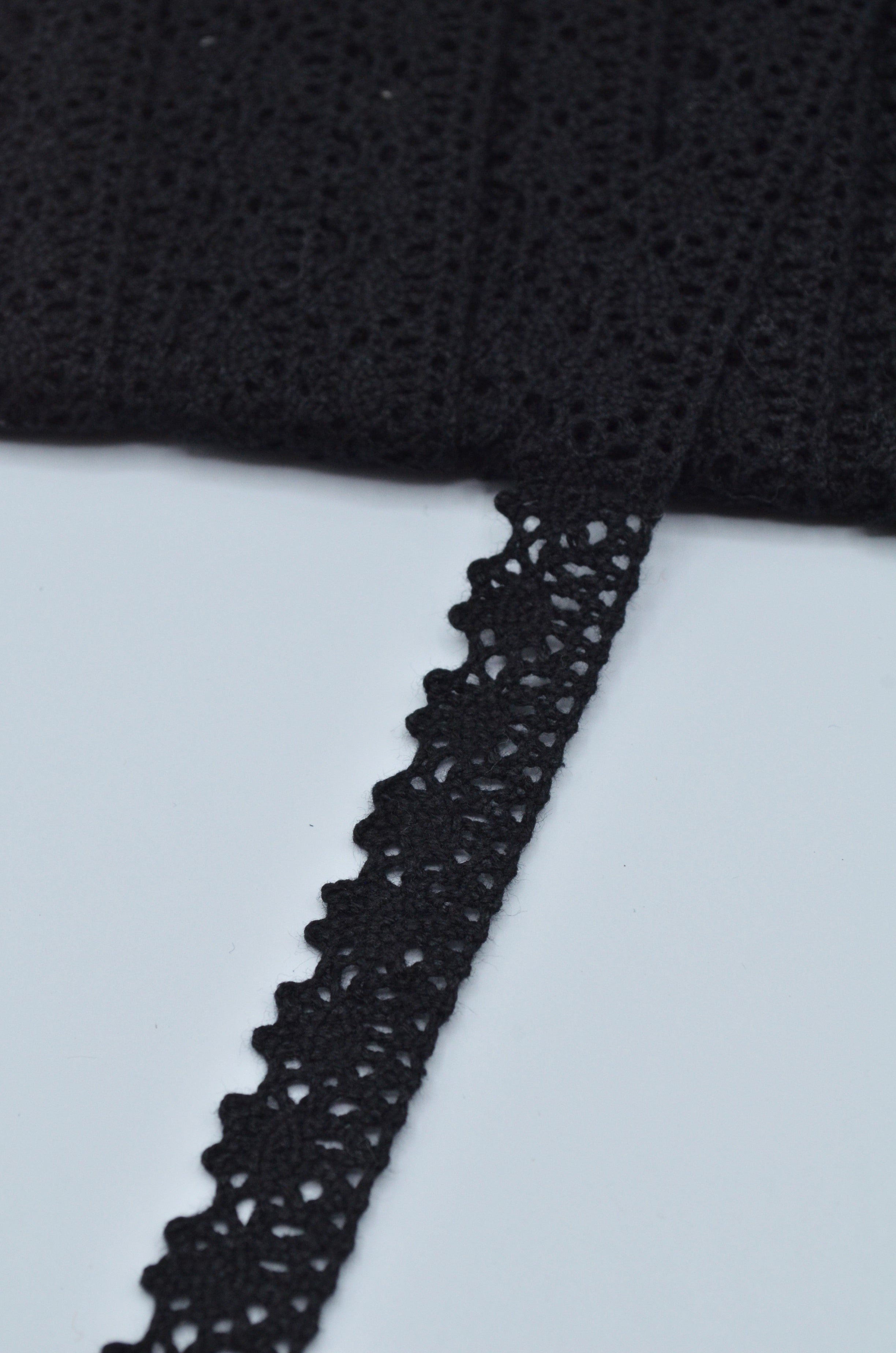 Dantela De Bumbac 16mm, Negru
