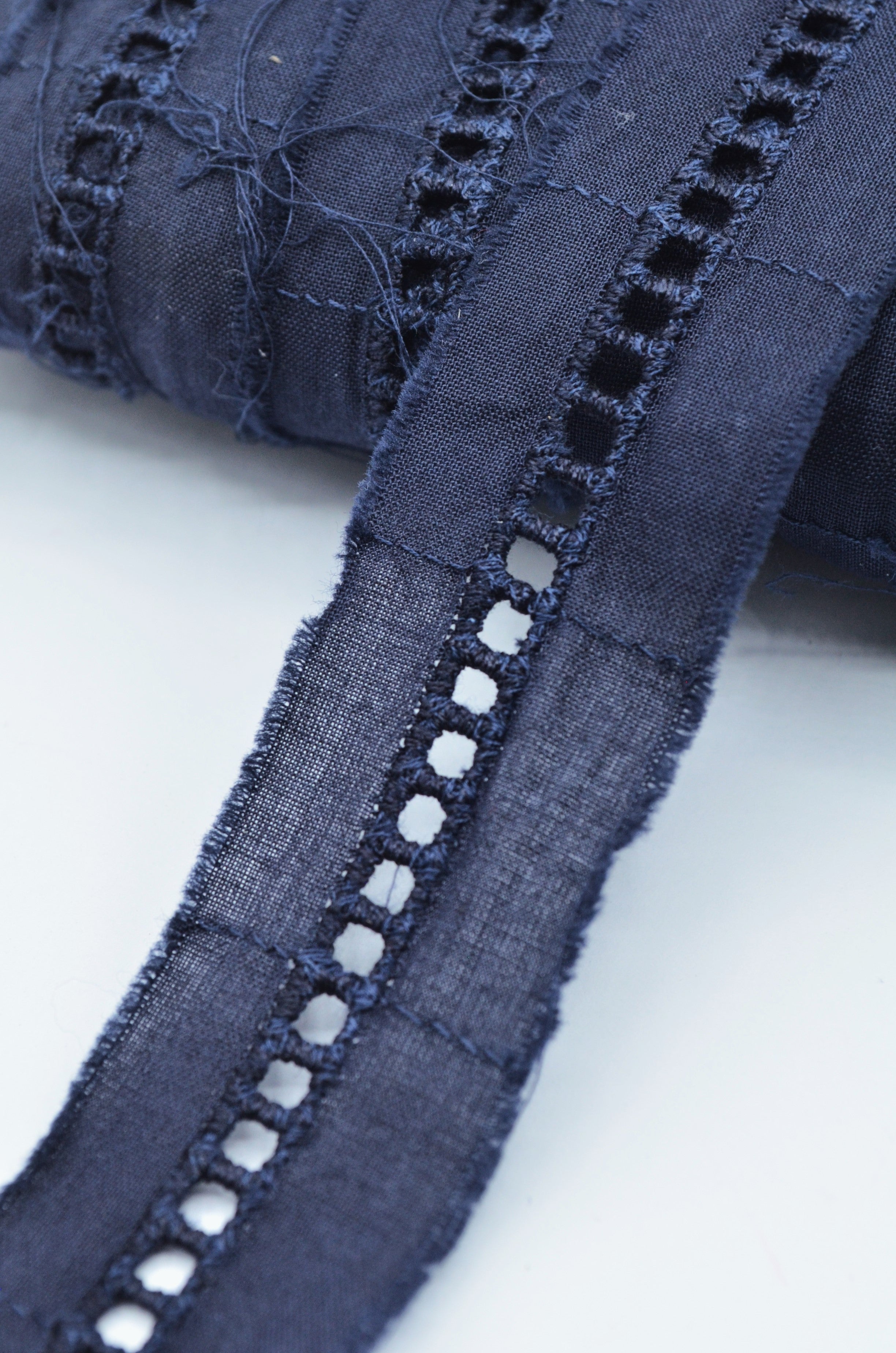 Dantela De Bumbac 25mm, Bleumarin