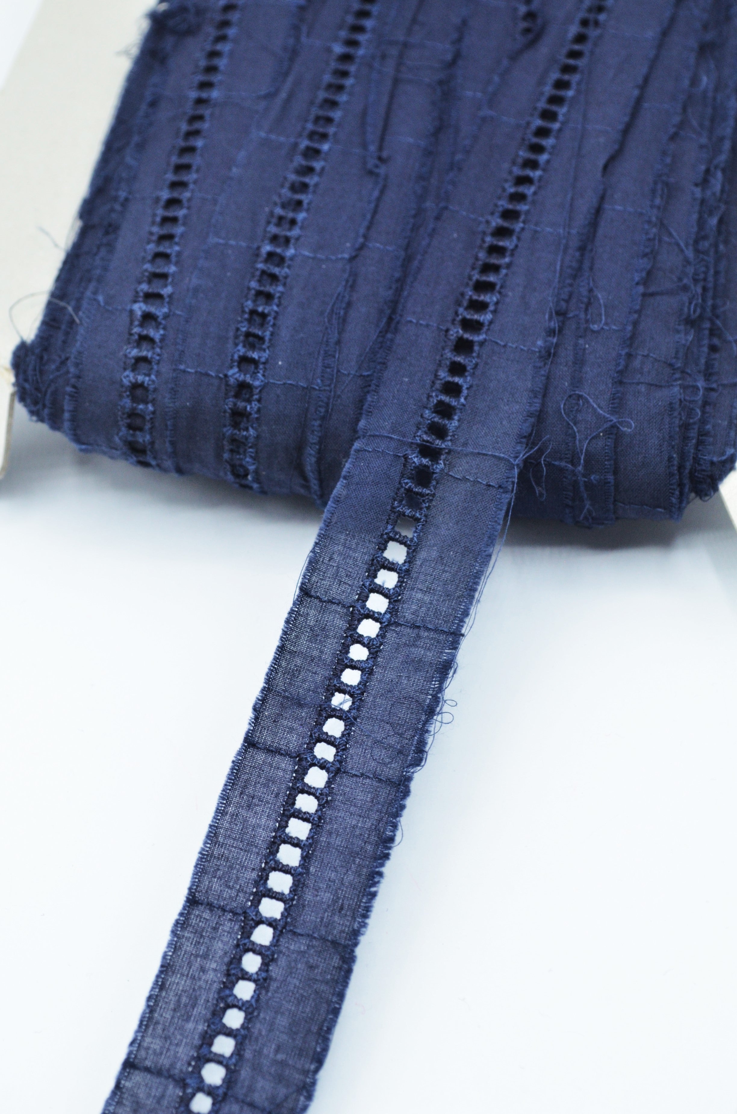 Dantela De Bumbac 25mm, Bleumarin