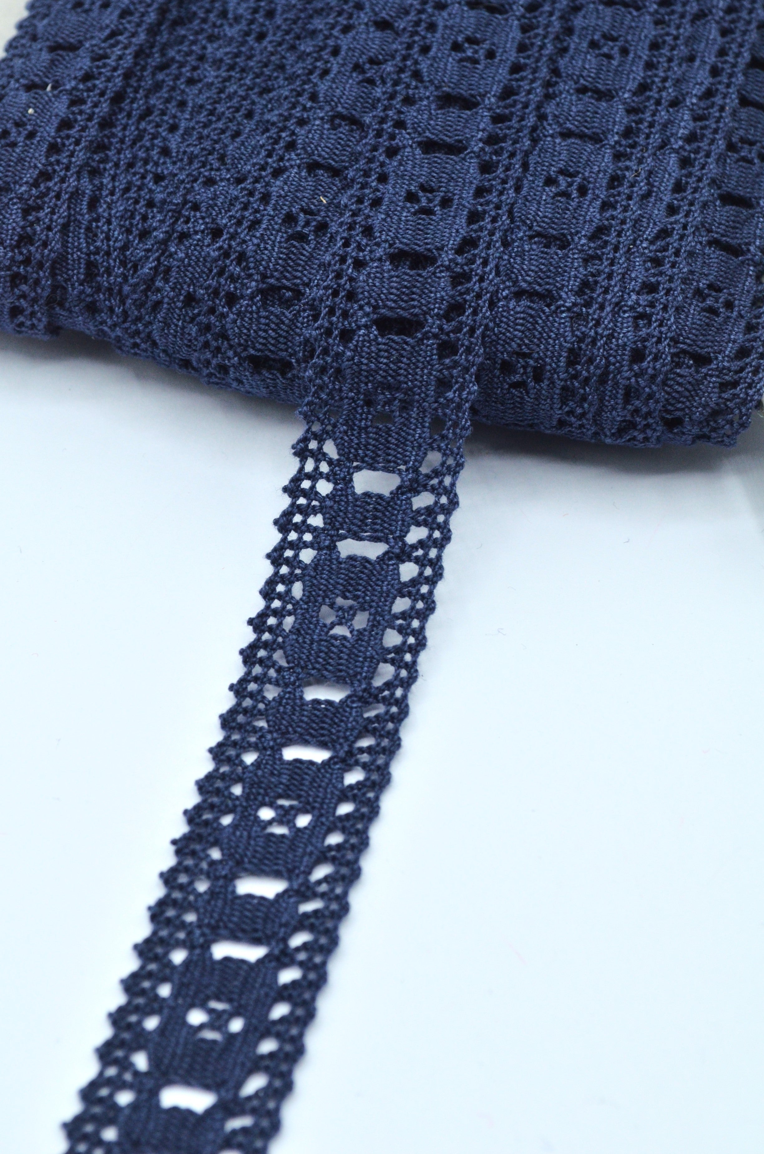 Dantela De Bumbac 20mm, Bleumarin