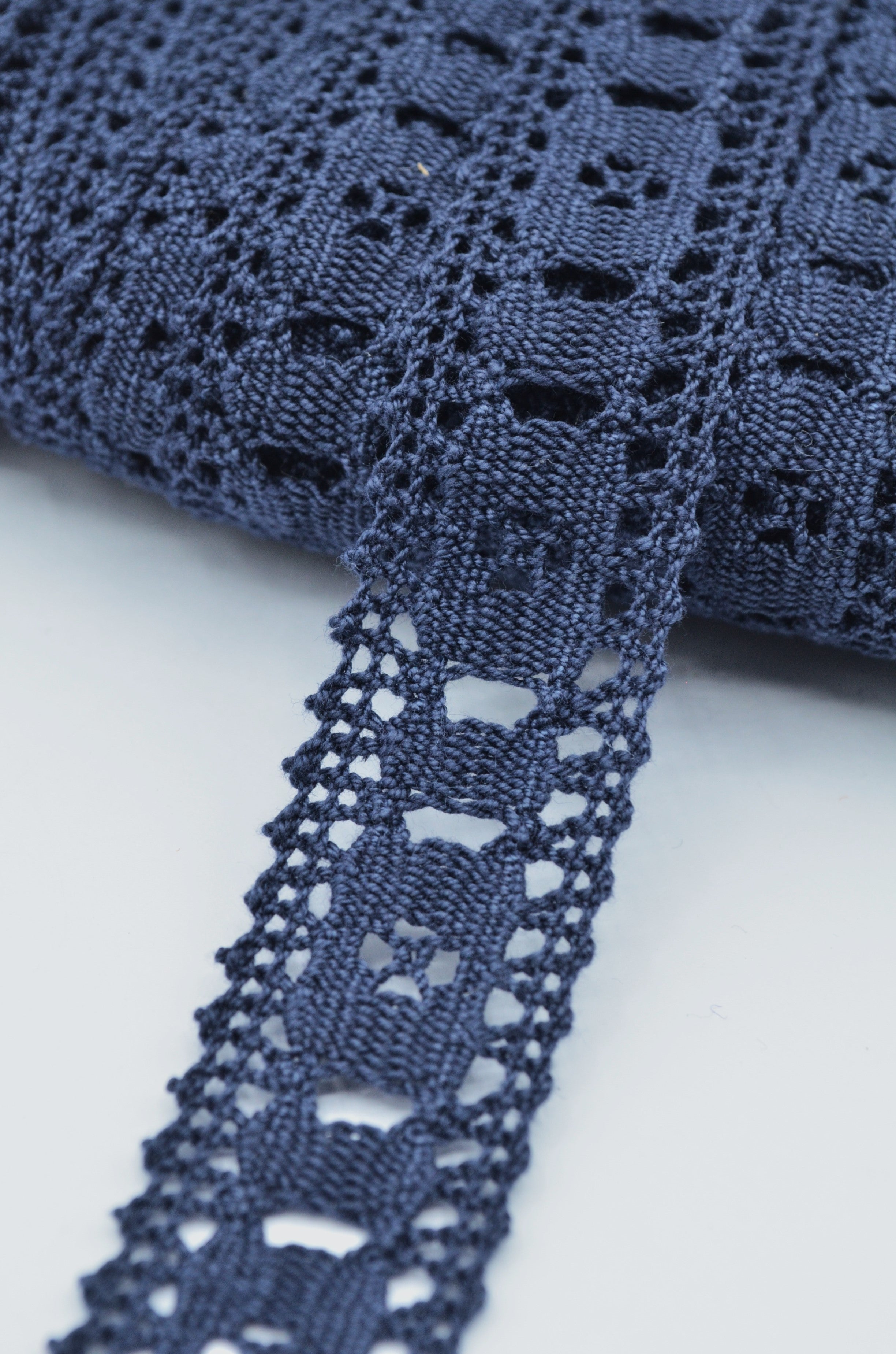 Dantela De Bumbac 20mm, Bleumarin