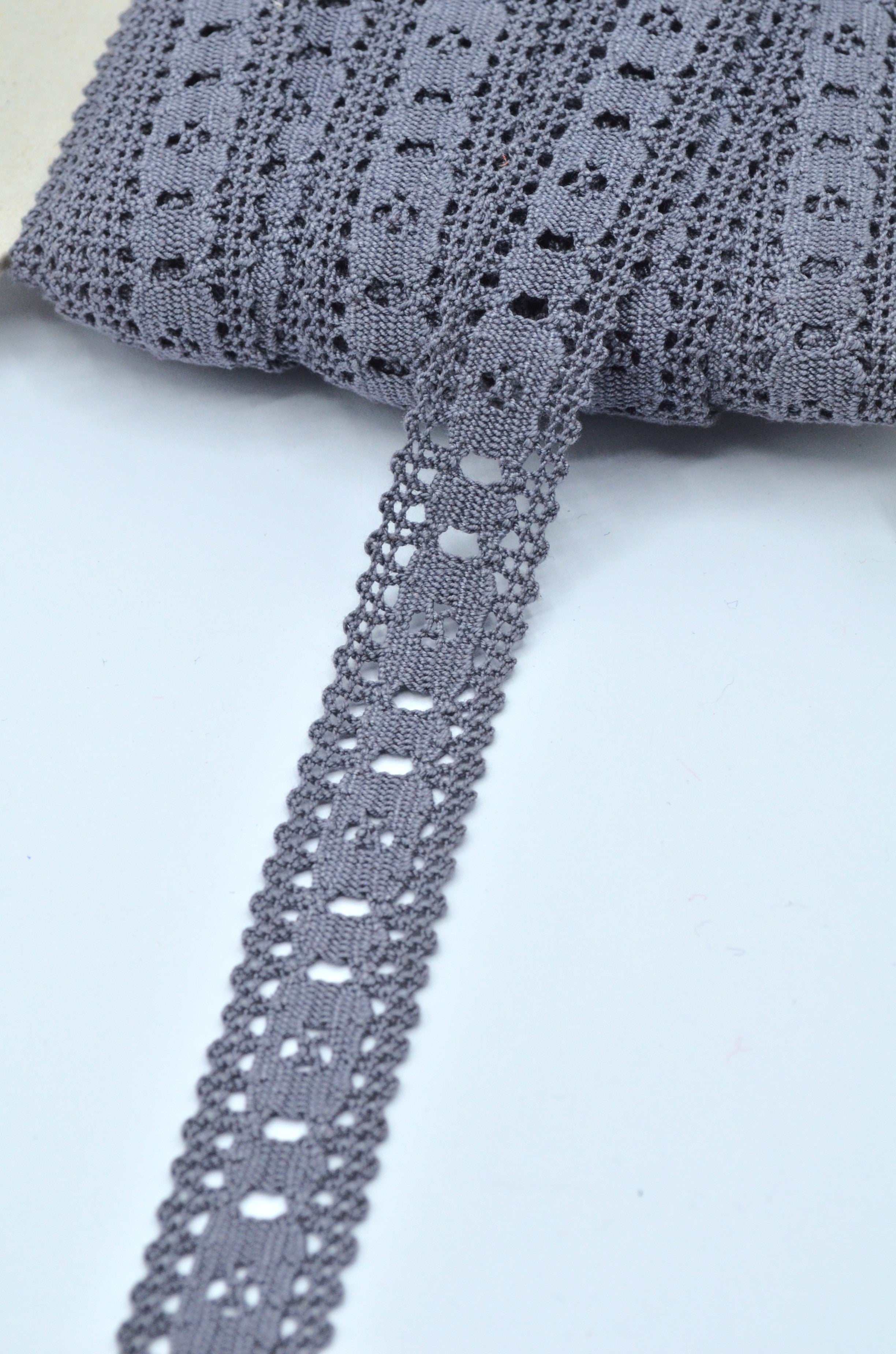 Dantela De Bumbac 20mm, Gri Lila