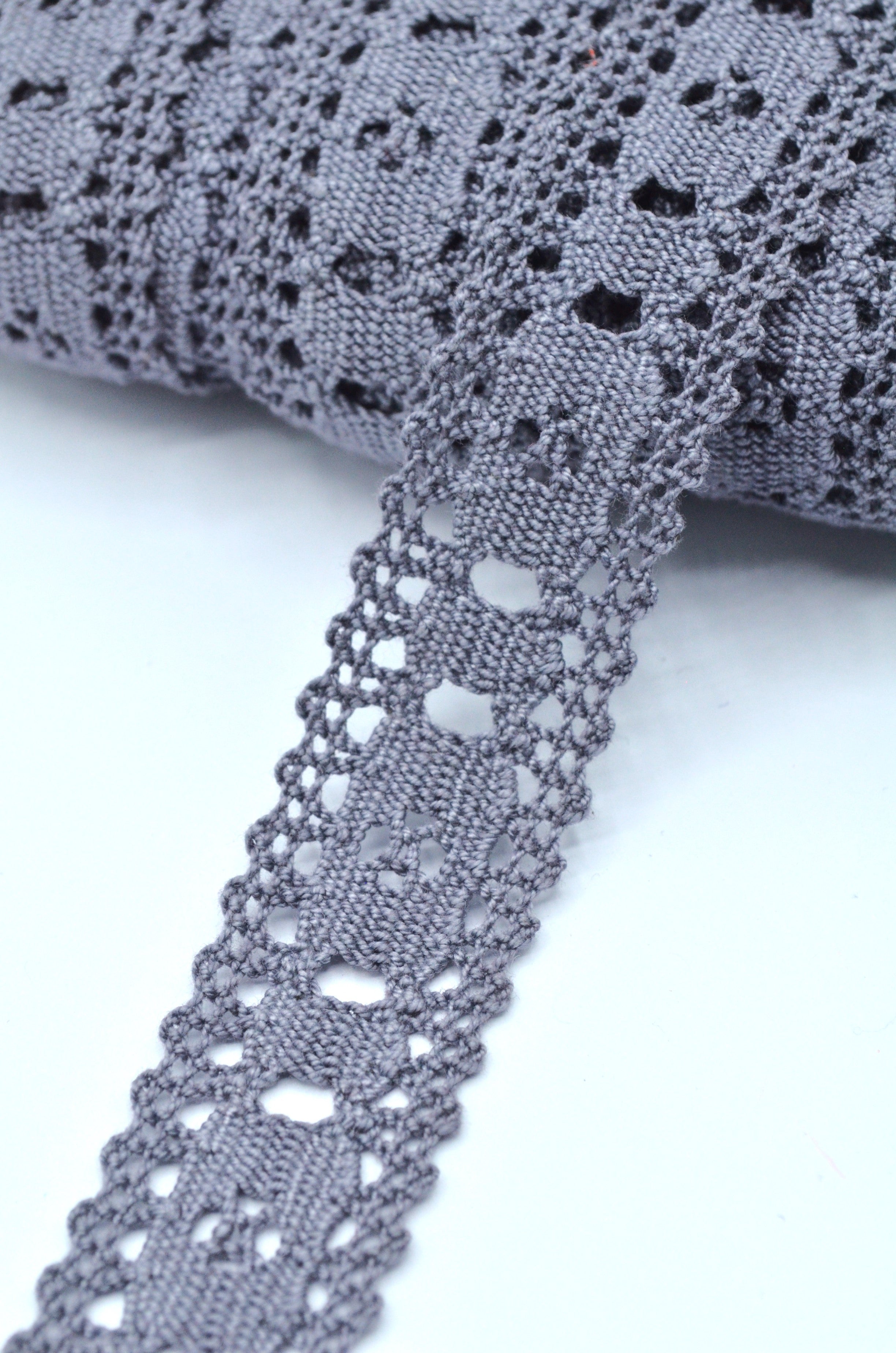 Dantela De Bumbac 20mm, Gri Lila