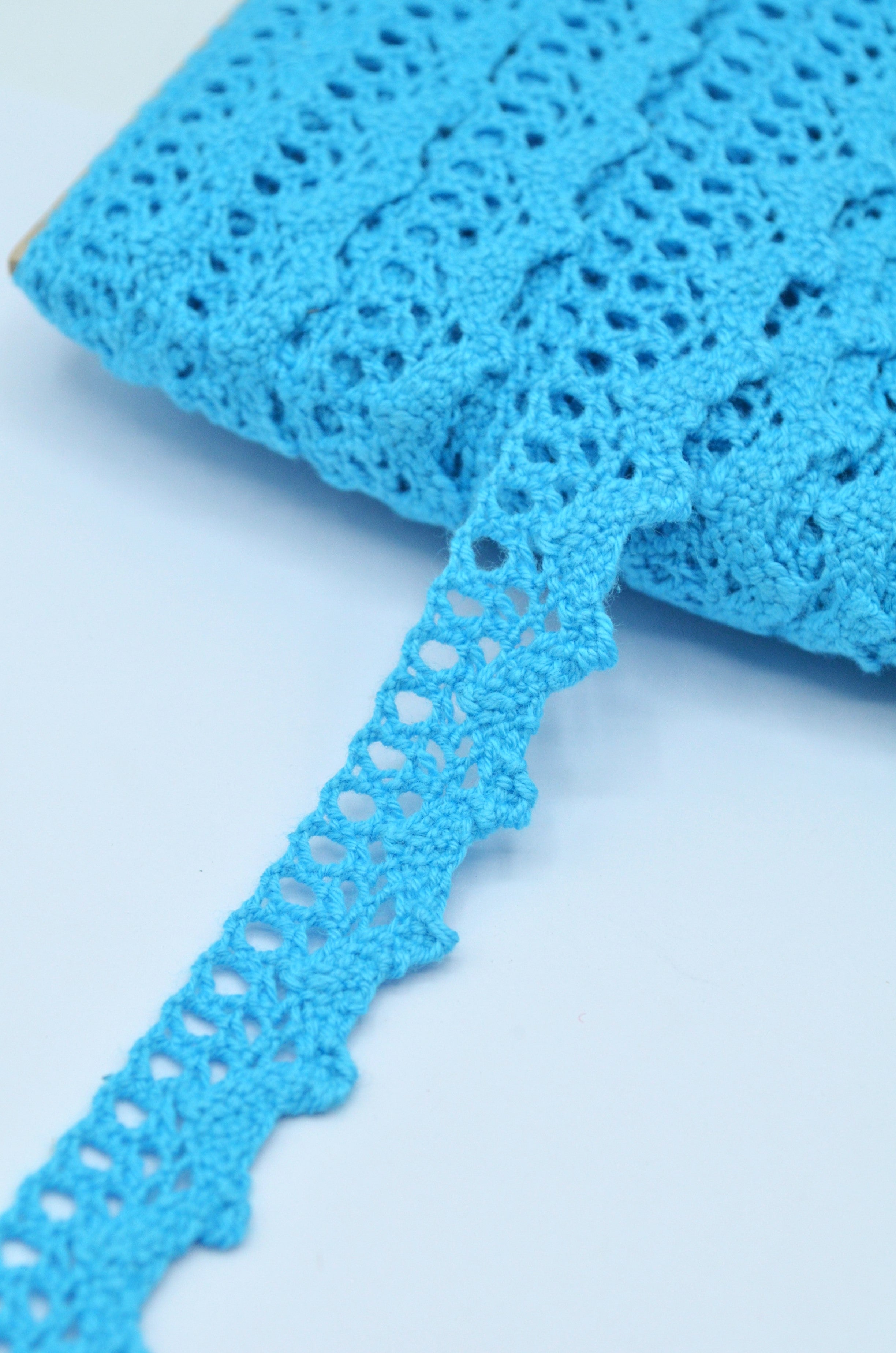 Dantela De Bumbac 16mm, Albastru