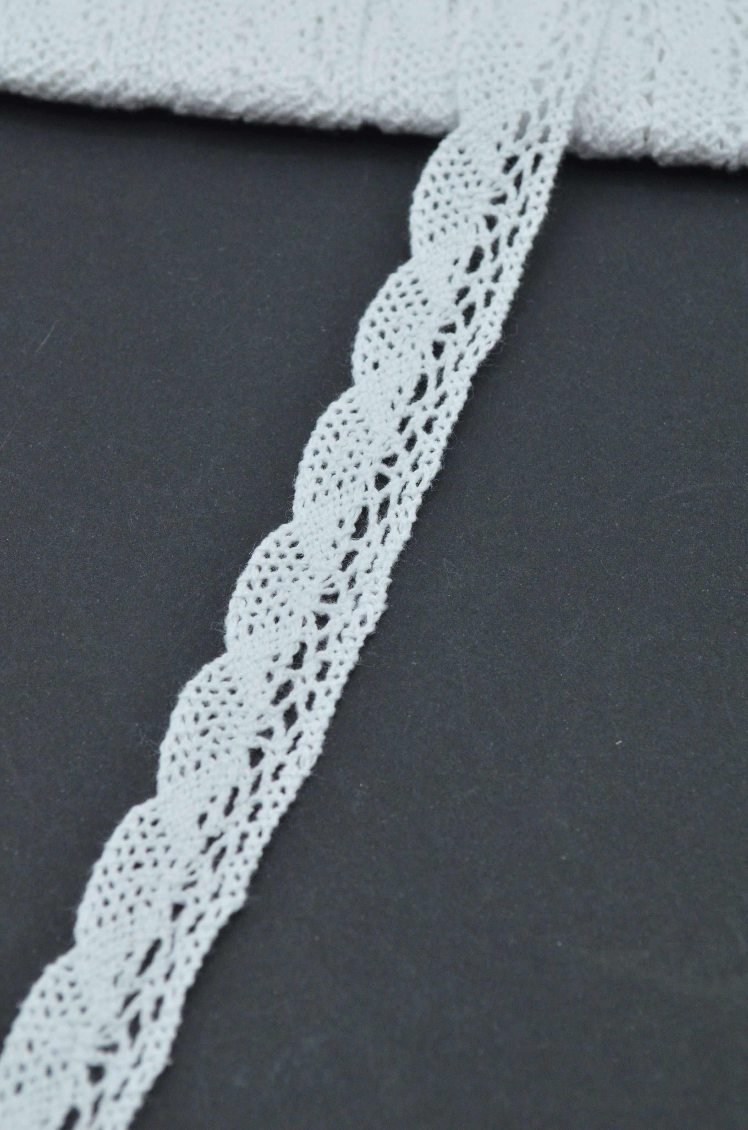 Dantela De Bumbac 17mm, Alb