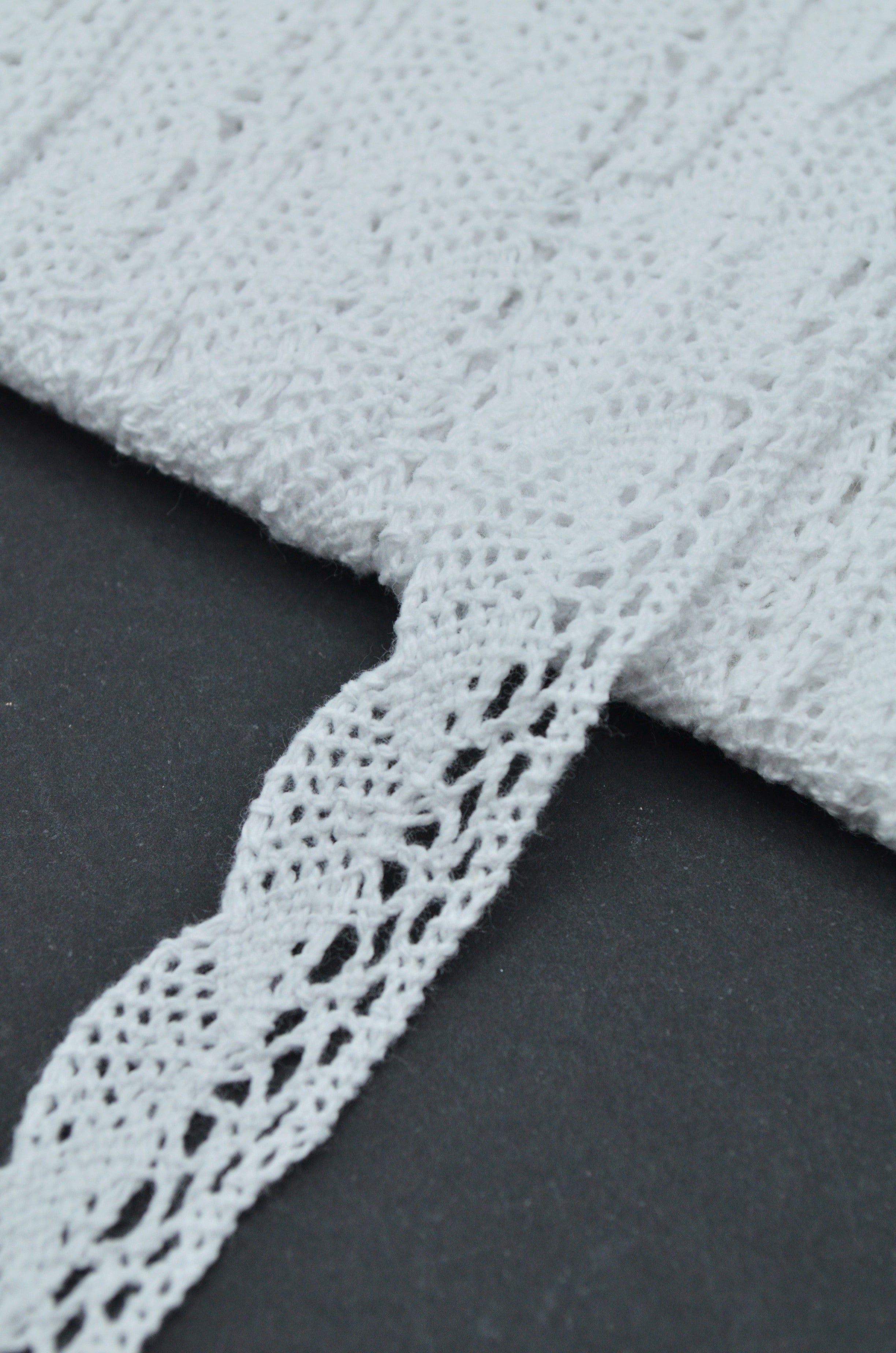 Dantela De Bumbac 17mm, Alb